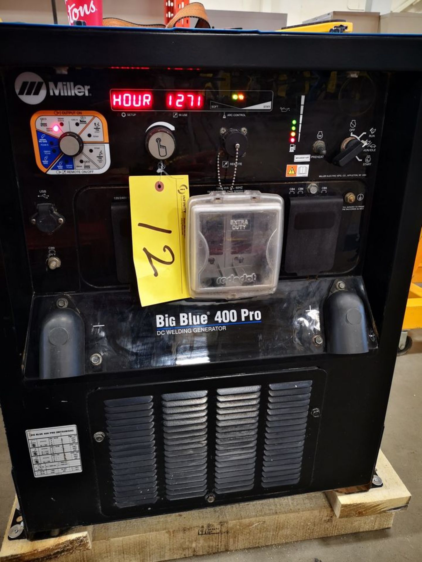 MILLER BIG BLUE 400 PRO DC WELDING GENERATOR, DIESEL FUEL, S/N MM450014R, 1,271HRS - Image 6 of 6