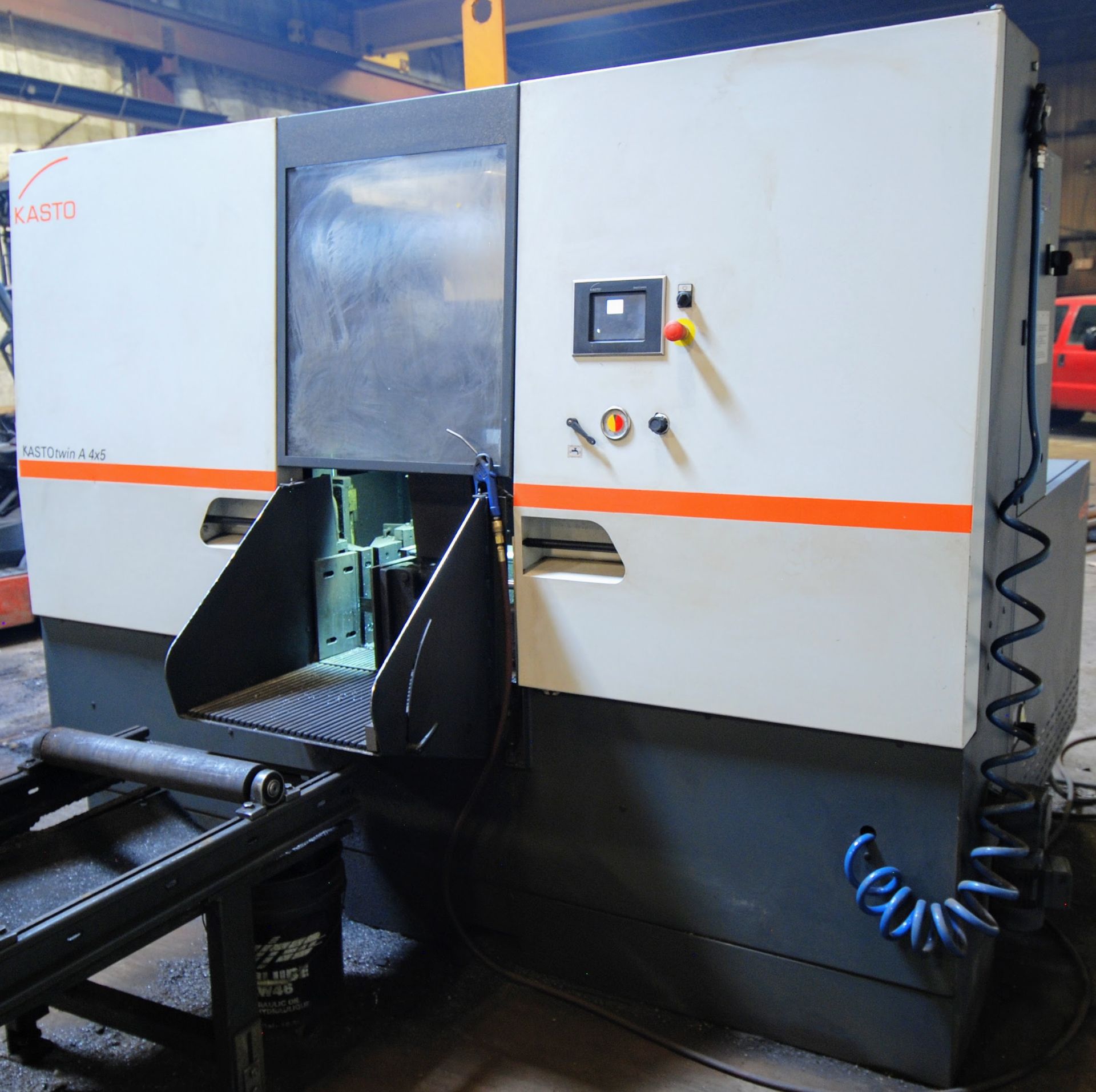 2012 KASTO TWIN A 4X5 CNC HORIZONTAL BANDSAW, 17” X 20” CAP., KASTO PLC CONTROL, DUAL HYDRAULIC