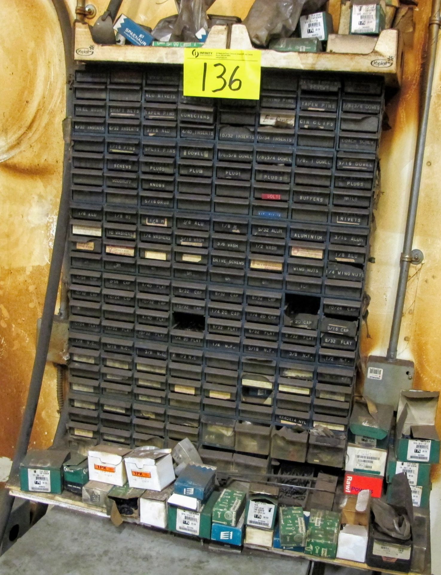 PIGEON HOLE CABINET W/MIXED HARDWARE