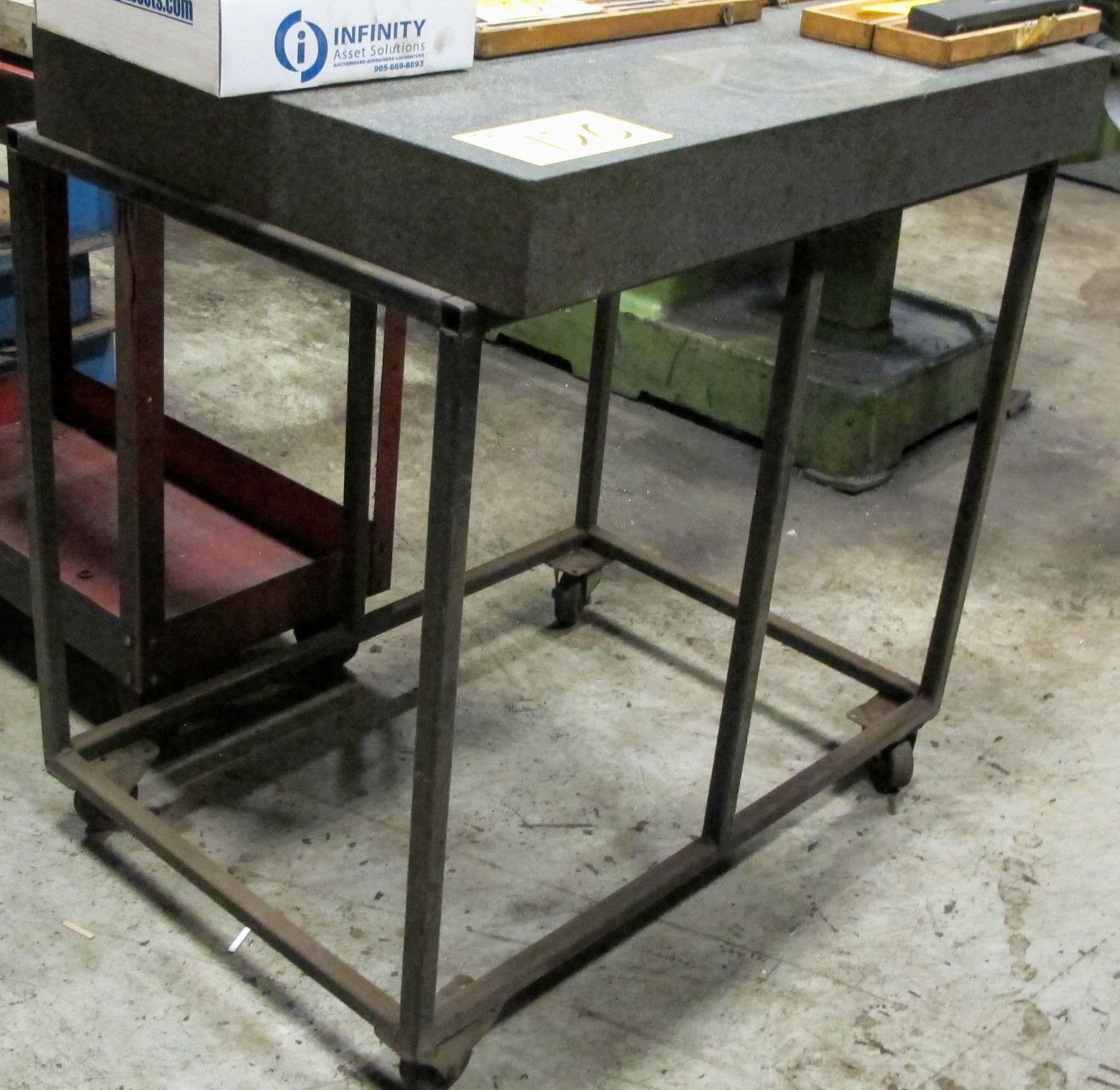 GRANITE SURFACE PLATE AND CART, 36"L X 24"D X 4"T