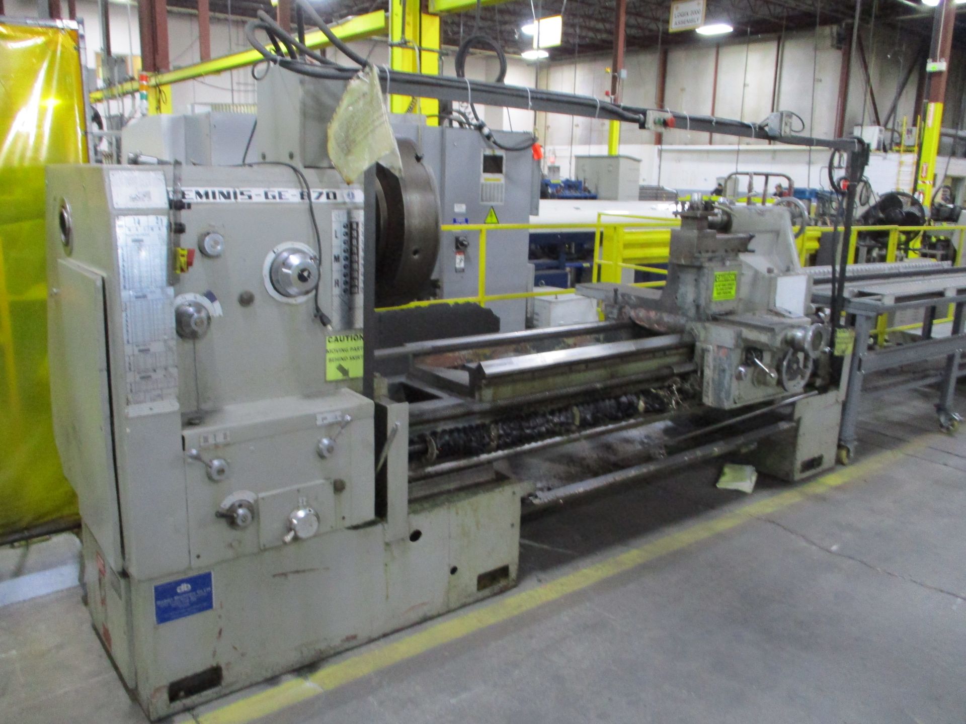 GEMINIS GE870 ENGINE LATHE, 41" SWING OVER BED, 29" SWING OVER CROSS SLIDE, 80" BETWEEN CENTERS, 3- - Image 6 of 9