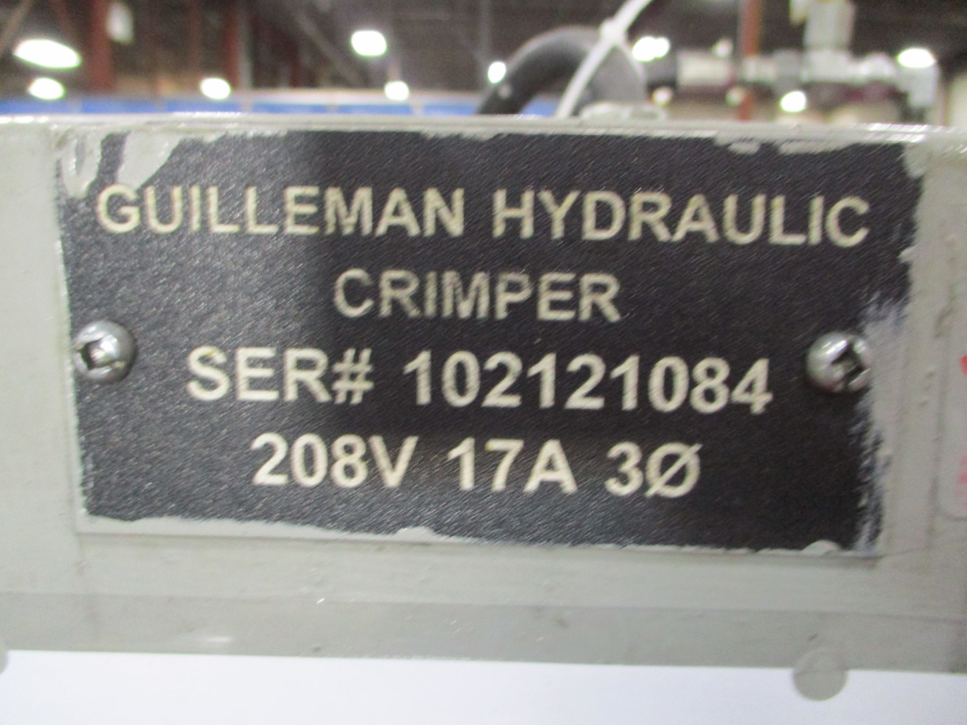 LOT (2) GUILLEMAN HYDRAULIC CRIMPERS ON BASE, S/N 102021084 W/ TOOLING - Image 8 of 9