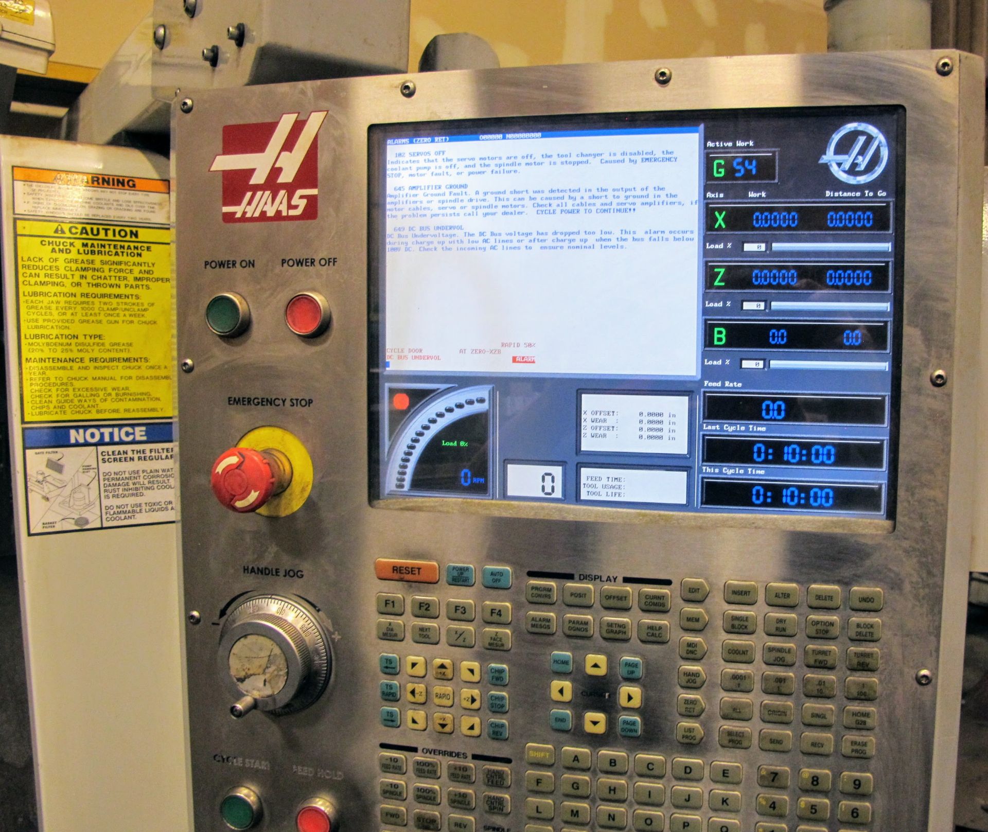 2006 HAAS SL-30TB CNC LATHE, CNC CONTROL, 4.0" BIG BORE, 15" 3 JAW CHUCK, 12 STATION TURRET, - Image 9 of 16