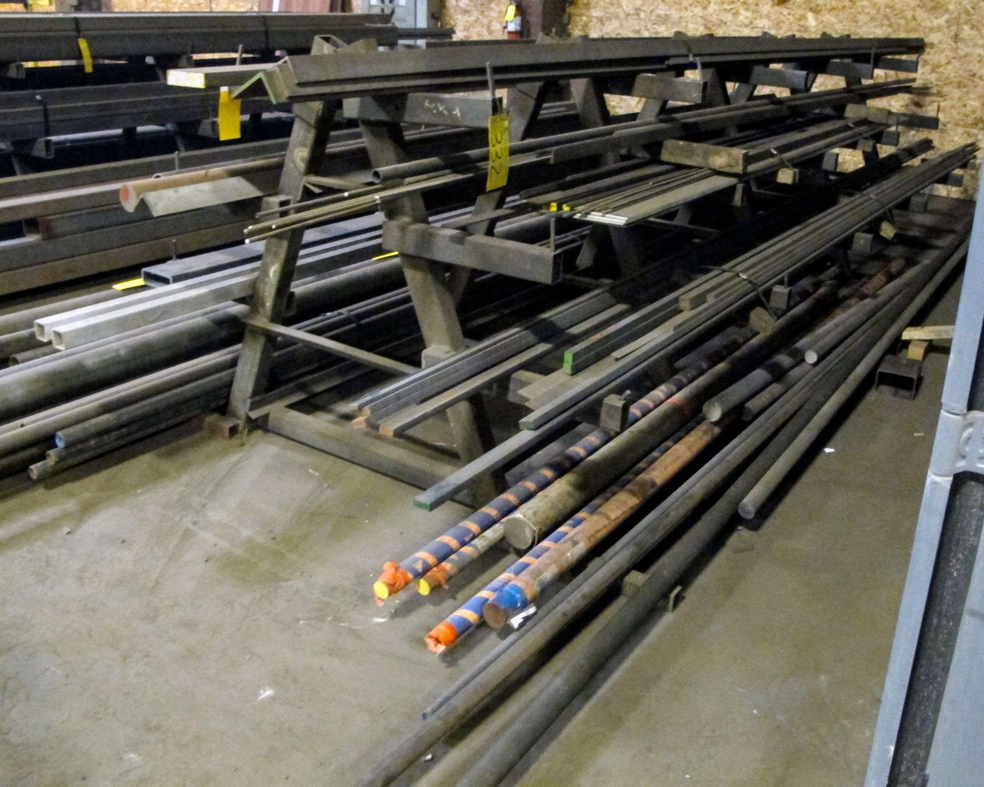 LOT OF STEEL PIPE, BAR STOCK, CYLINDER STOCK W/A-FRAME RACK 16'L X 6'W X 5'T APPROX - Image 2 of 2