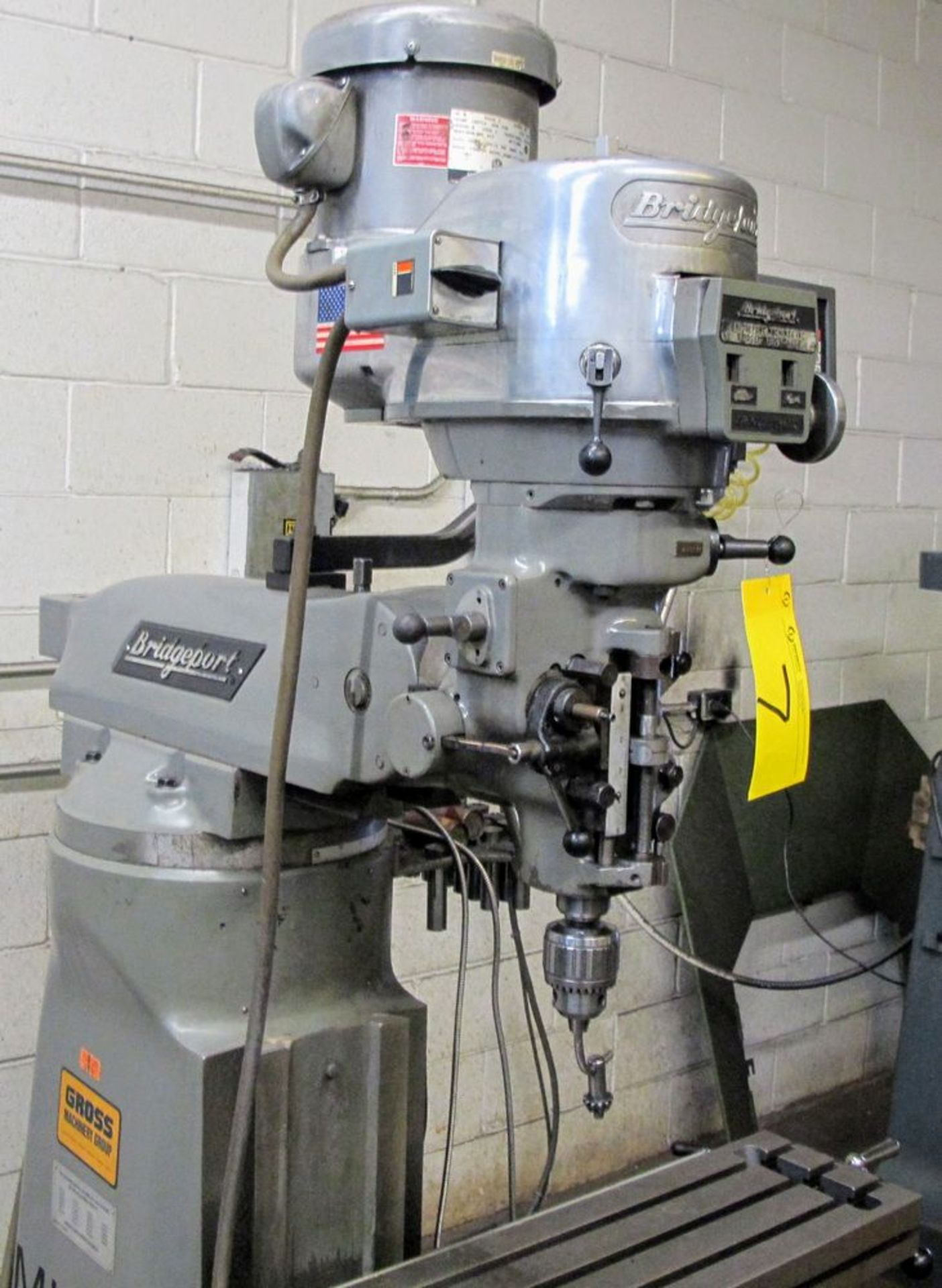 BRIDGEPORT 2HP VERTICAL MILLING MACHINE, S/N 293877, 9" X 42" TABLE, D60-2V DRO, 575V, COLLET SET - Image 5 of 5