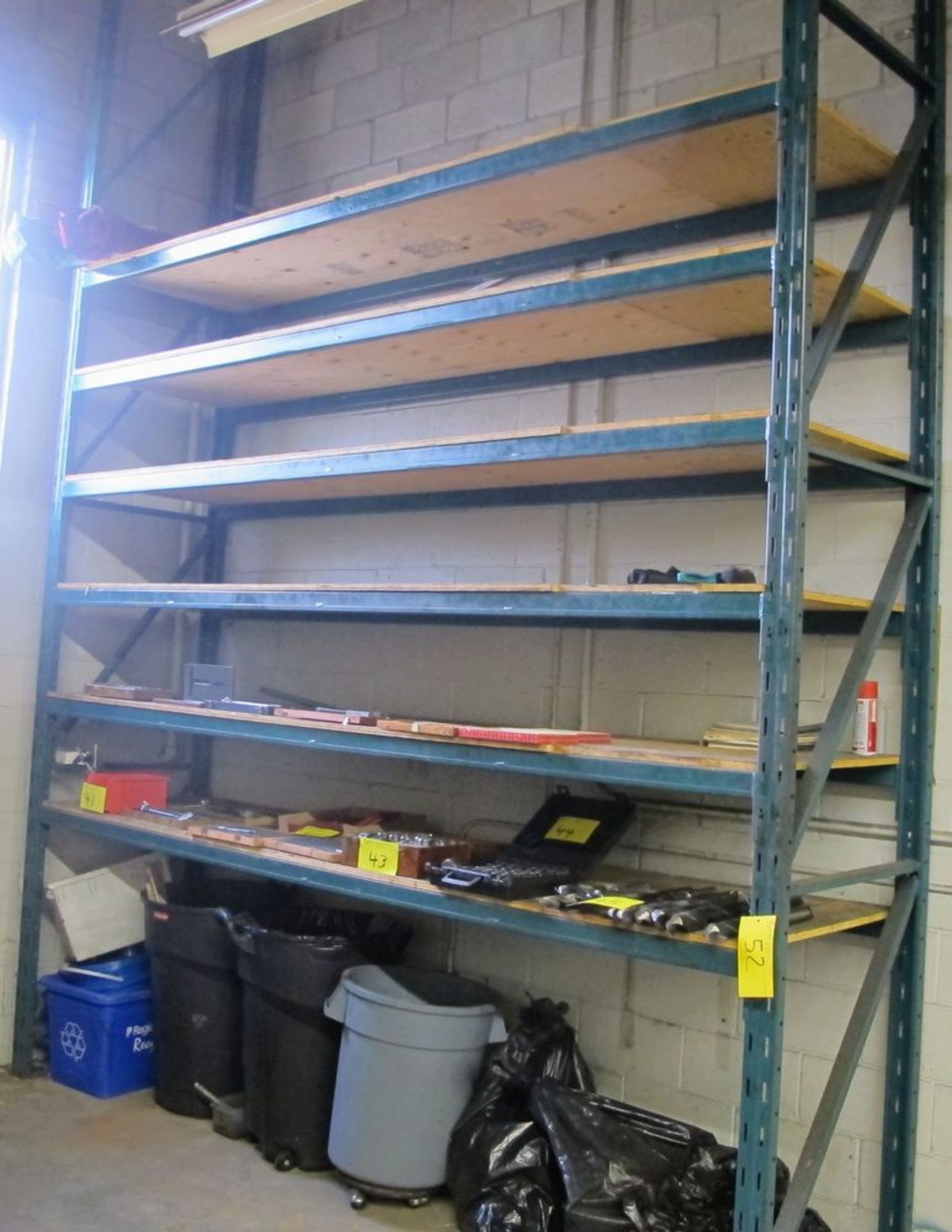 1 SECTION OF RACKING, 30"D X 12'W X 16'T W/WOOD SHELVES (NO CONTENTS)