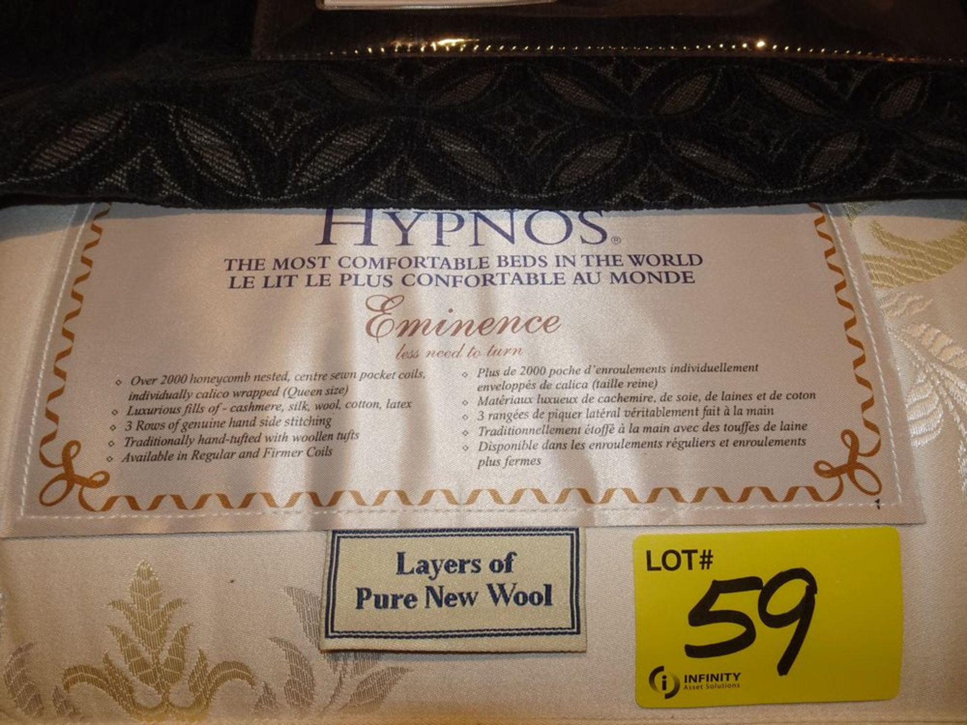 QUEEN SIZE - HYPNOS "EMINENCE" REGULAR COIL & LATEX MATTRESS W/ HYPNOS "EMINENCE" 11" POCKET COIL - Image 3 of 6