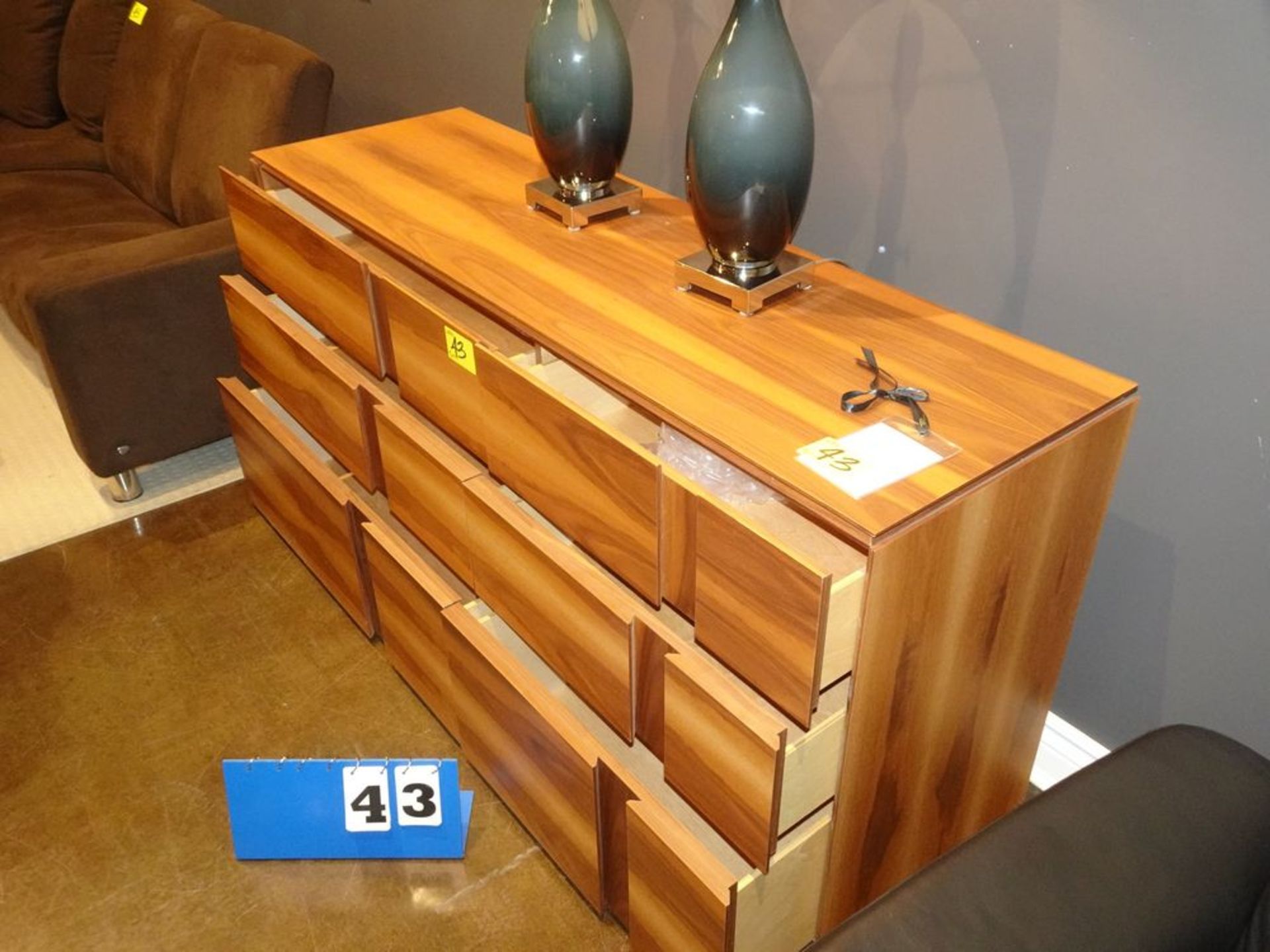 6 DRAWER DRESSER - NATURAL WALNUT FINISH (MSRP $2490) - Image 2 of 4