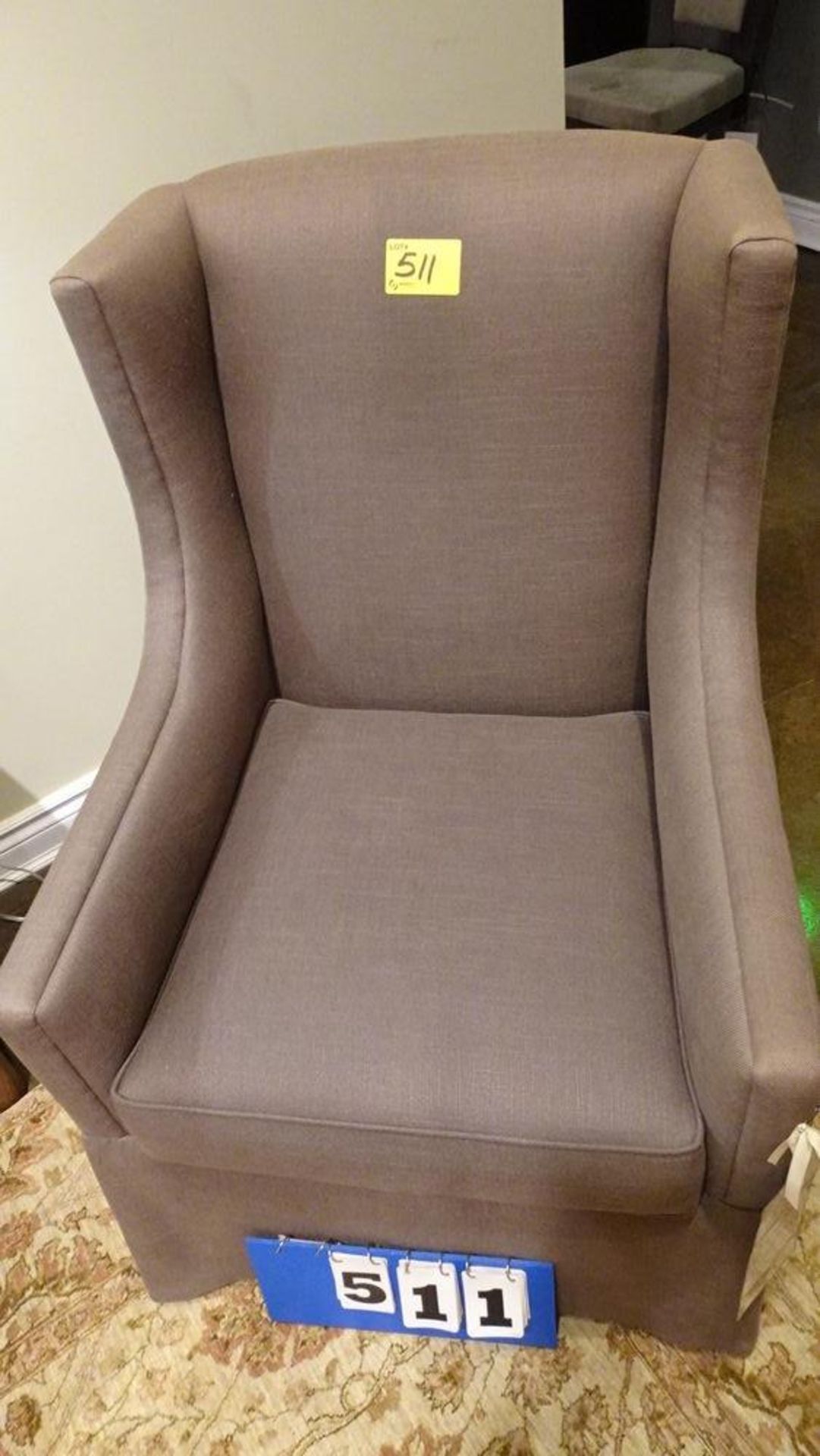 WING BACK ARM CHAIR, MINK (MSRP $3780) - Image 2 of 4