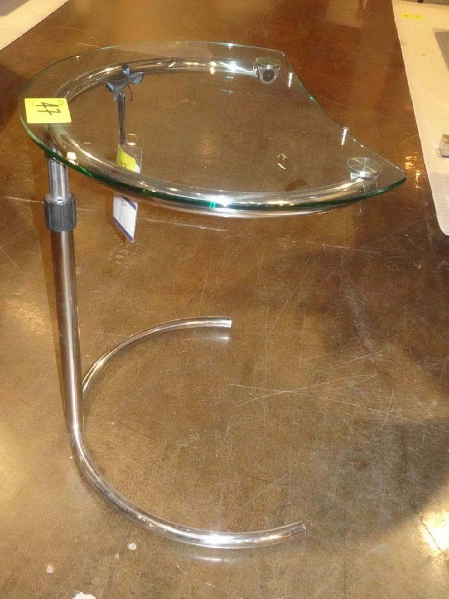 STRESSLESS FLEXI TABLE, CHROME, GLASS MODEL # ER-5270013 - Image 2 of 6