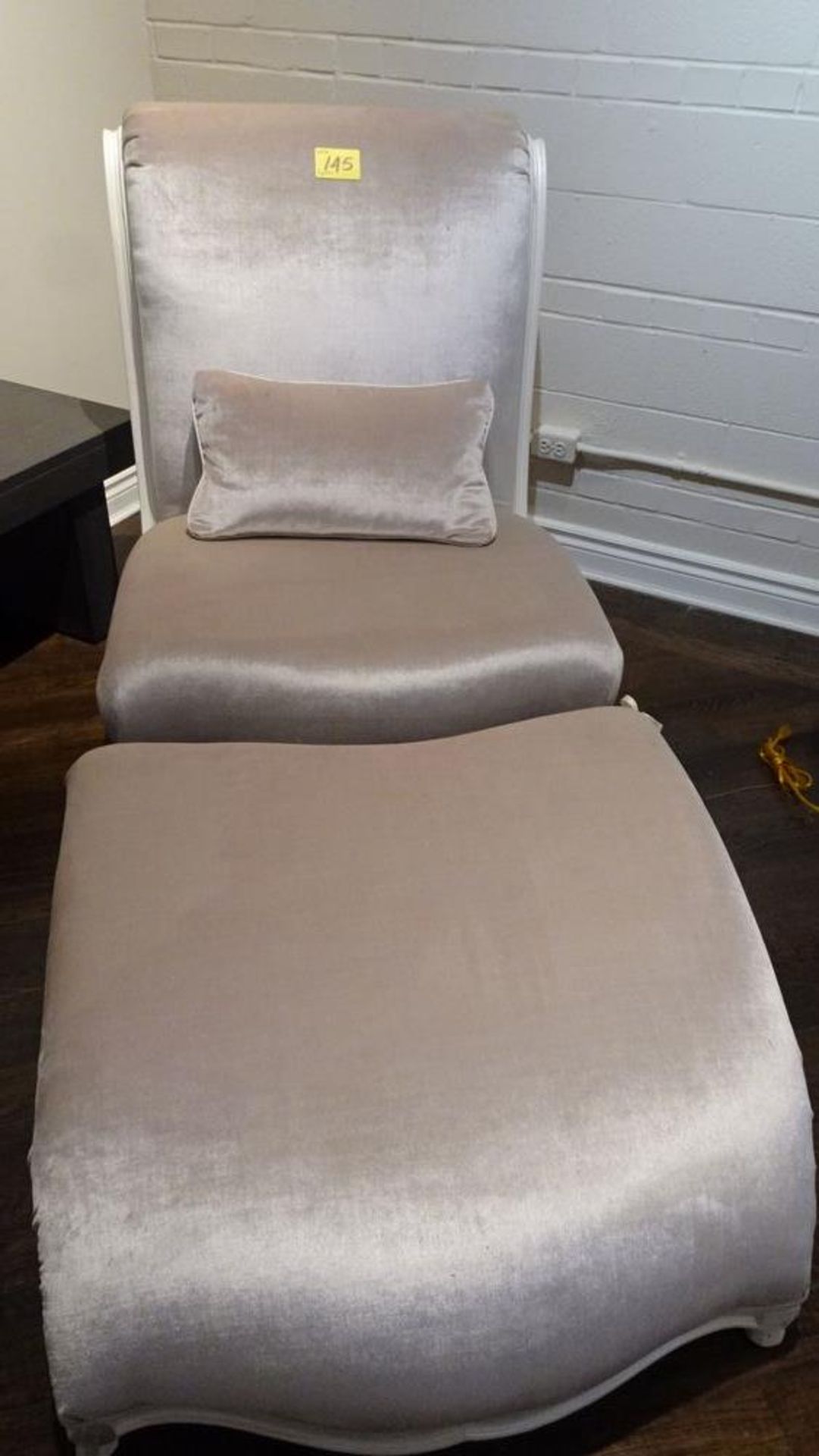 CHAISE LOUNGE - PALE PINK (MSRP $2640) (SOME DAMAGE TO PAINT)