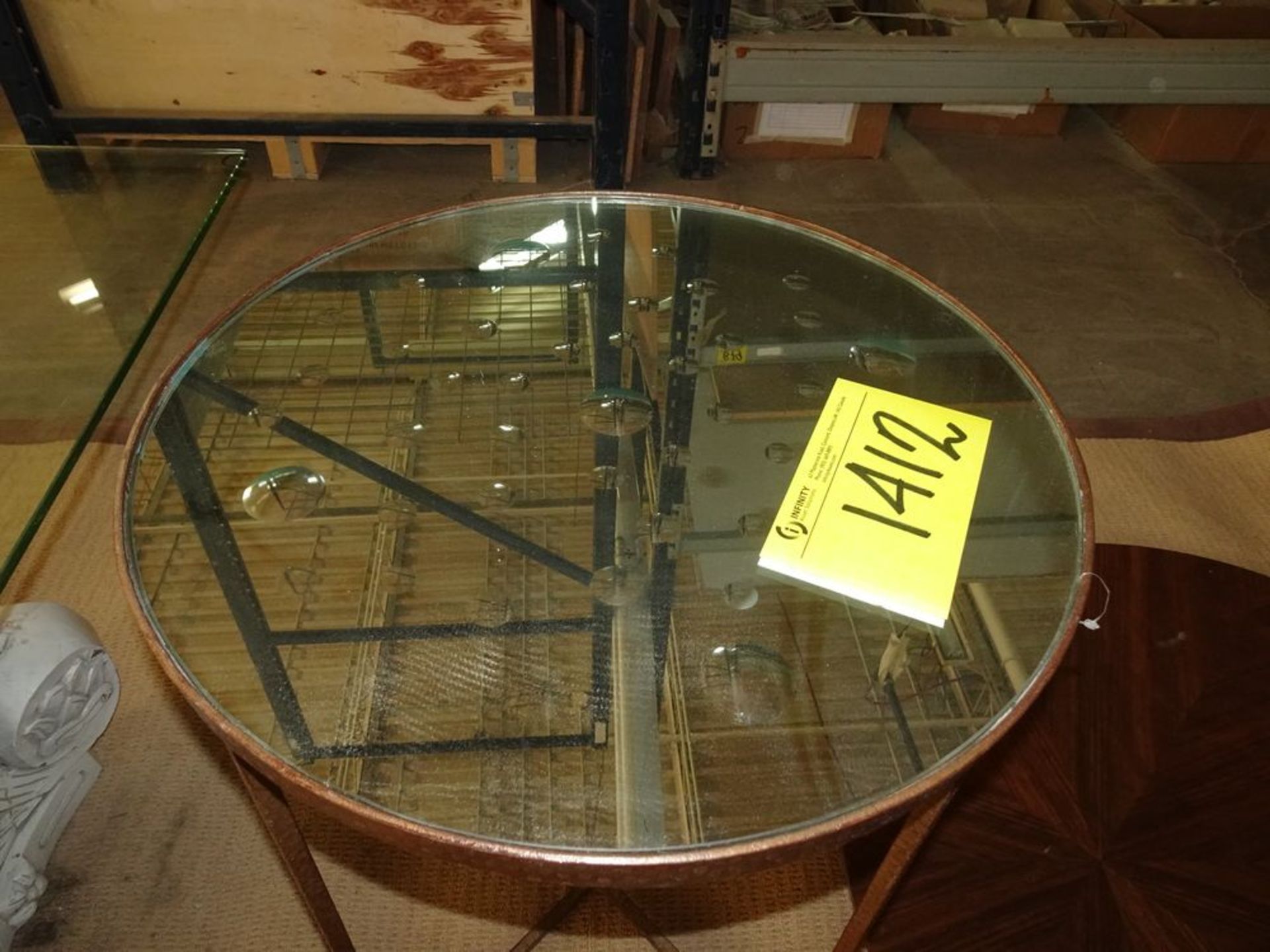 SIDE TABLE - METAL BASE/MIRROR TOP - Image 2 of 2