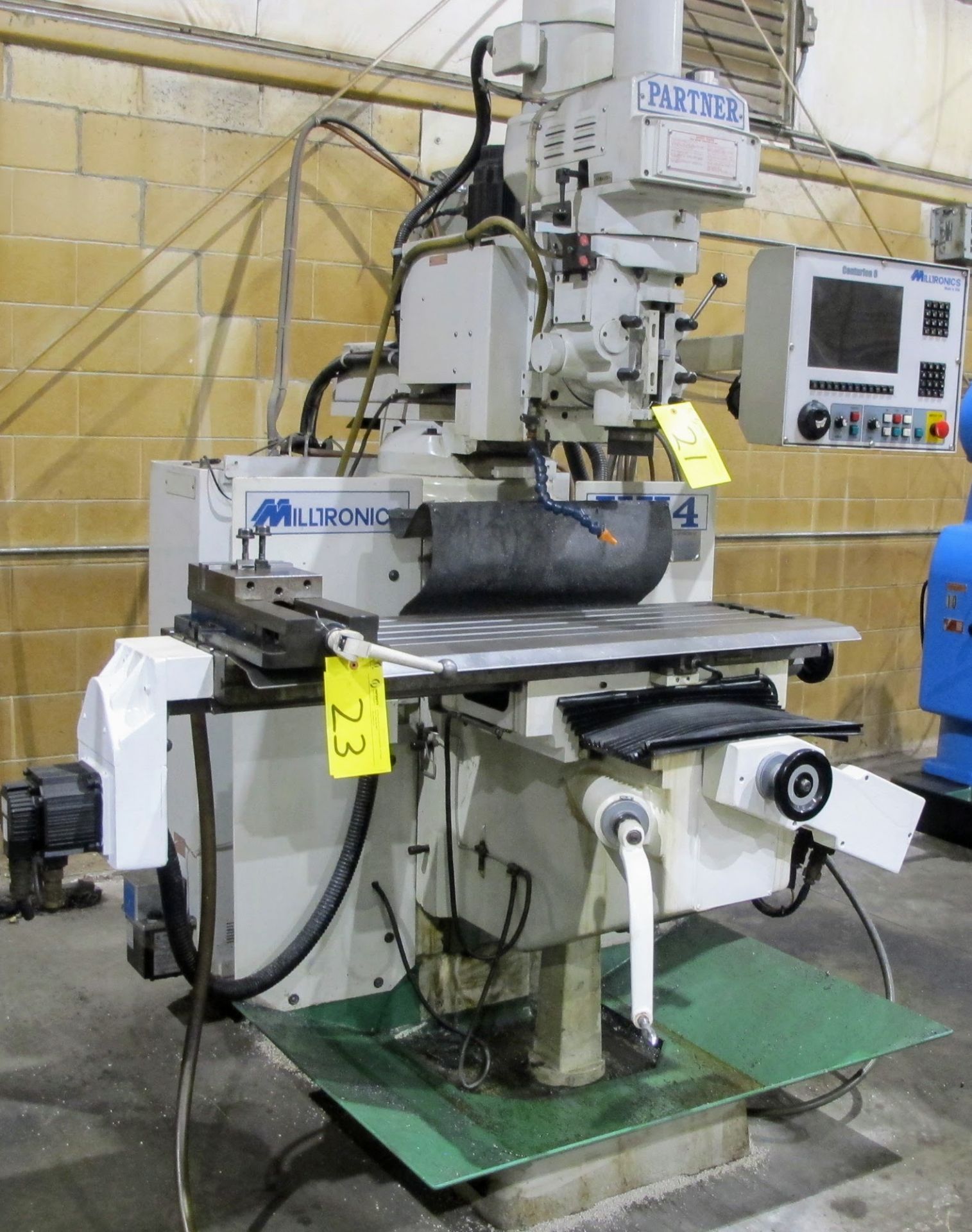 2001 MILLTRONICS VKM4 CNC MILLING MACHINE, S/N 7075, CENTURION 6 CNC CONTROL, 12" X 50" TABLE