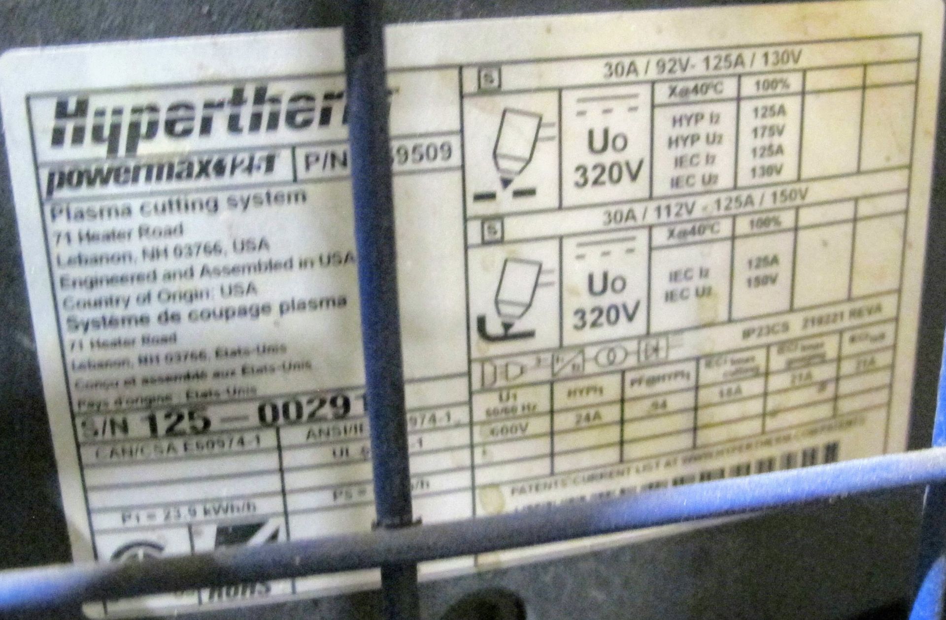 MACHITECH EC-300 PLASMA CUTTING TABLE, S/N 53151, CNC CONTROL, HYPERTHERM POWERMAX 125 POWER SUPPLY, - Image 15 of 17