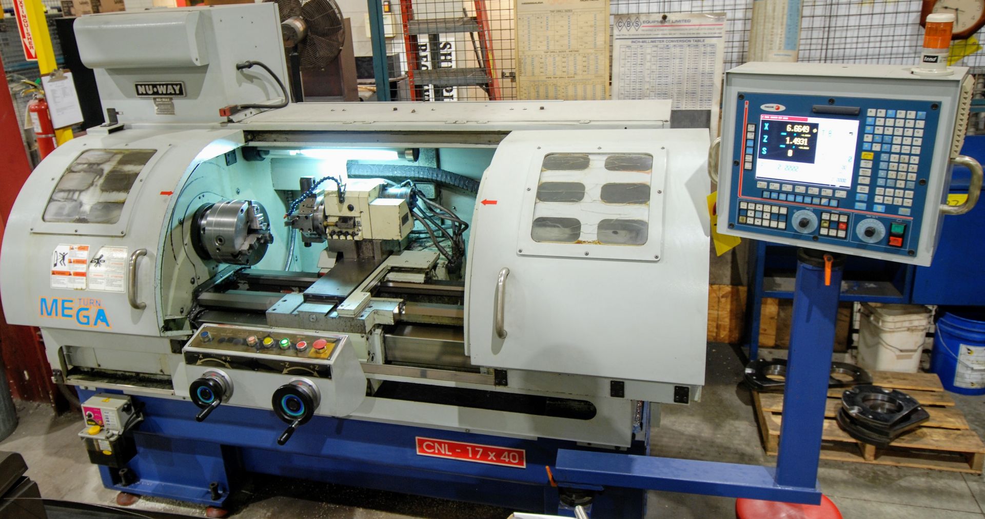 MEGATURN CNL-1740 CNC LATHE, S/N 1740510646, 9" 3-JAW CHUCK, TAILSTOCK, FAGOR CNC CONTROL, EXTRA 4- - Image 15 of 26