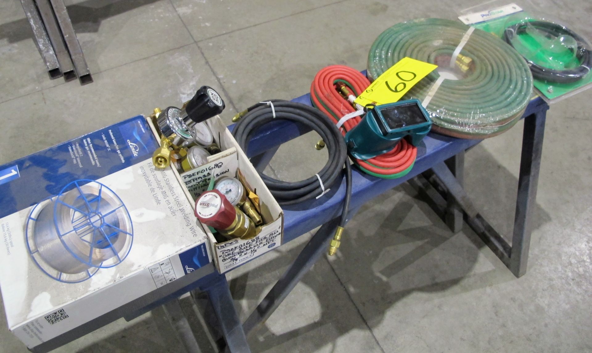 WELDING WIRE, REGULATORS, HOSES AND MASK