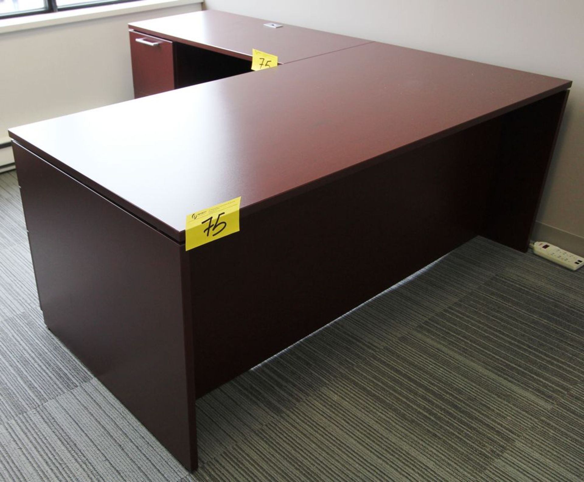 L-SHAPED DESK W/ MATCHING STORAGE CABINET