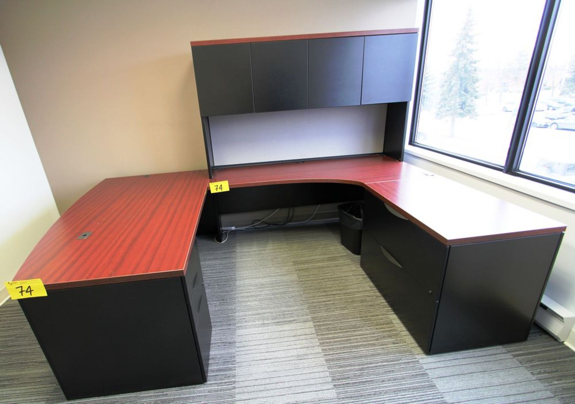 U-SHAPED DESK W/ MATCHING STORAGE CABINETS - Image 2 of 5