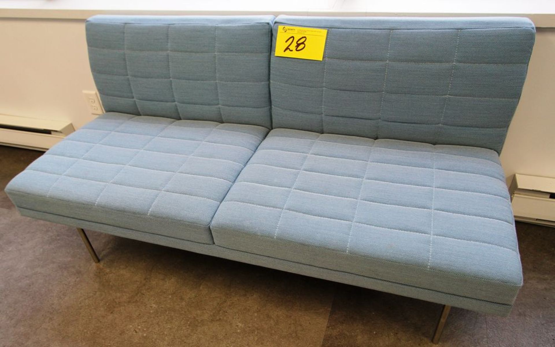 BLUE FABRIC CUSHION SOFA