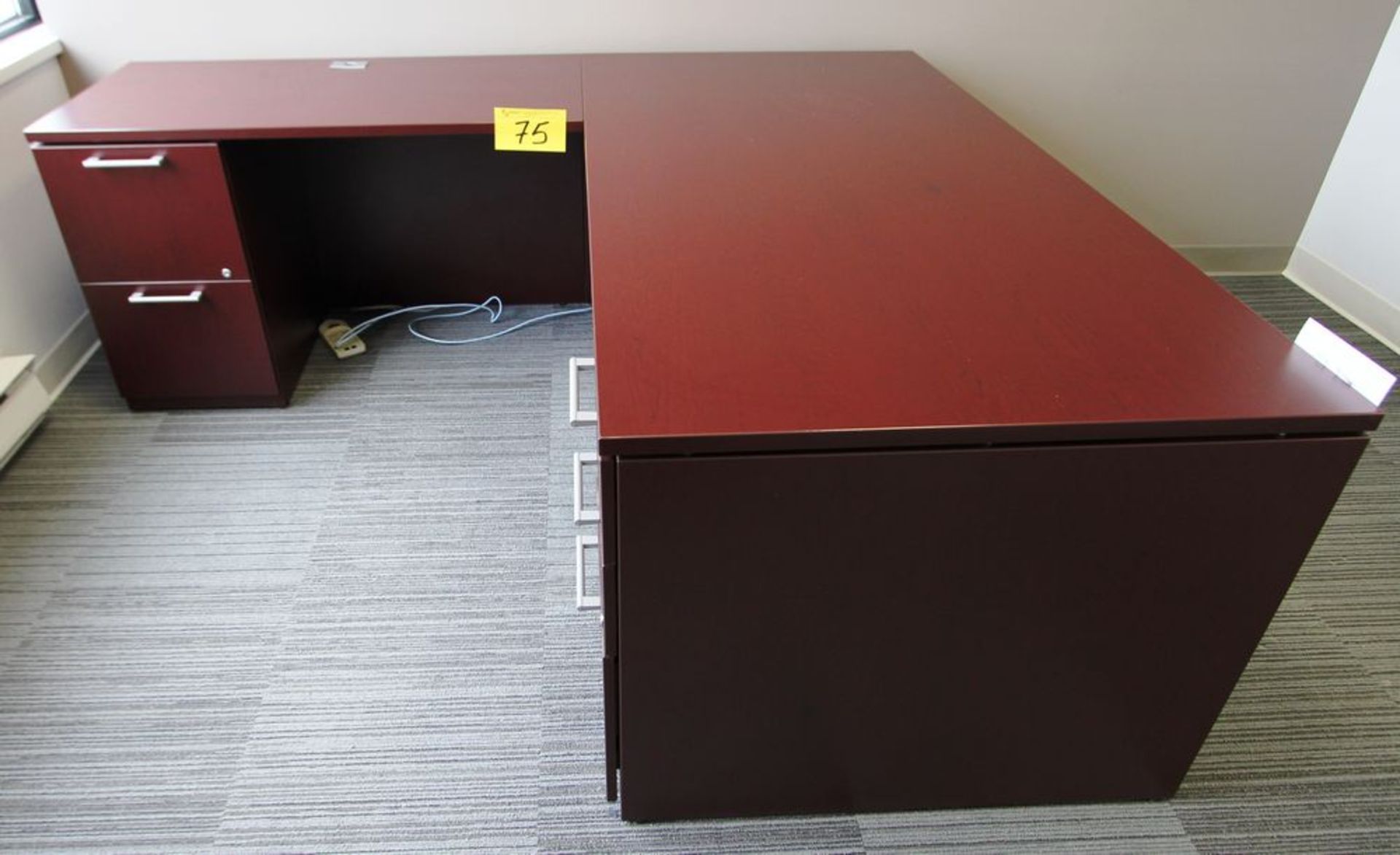 L-SHAPED DESK W/ MATCHING STORAGE CABINET - Image 2 of 5