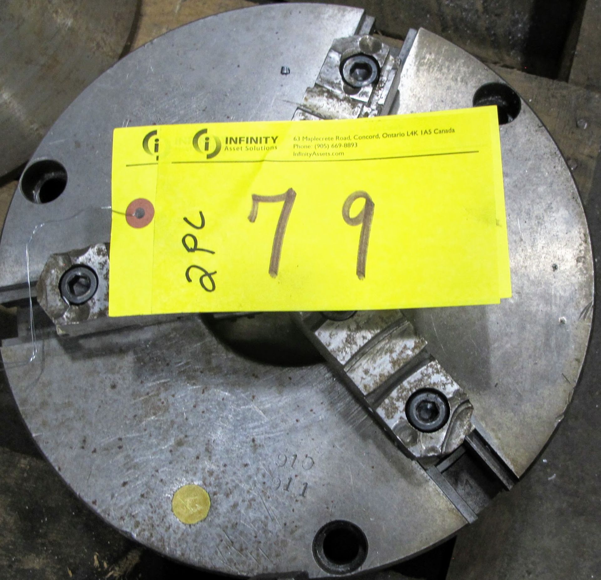 12" 3 JAW CHUCK W/BACK PLATE