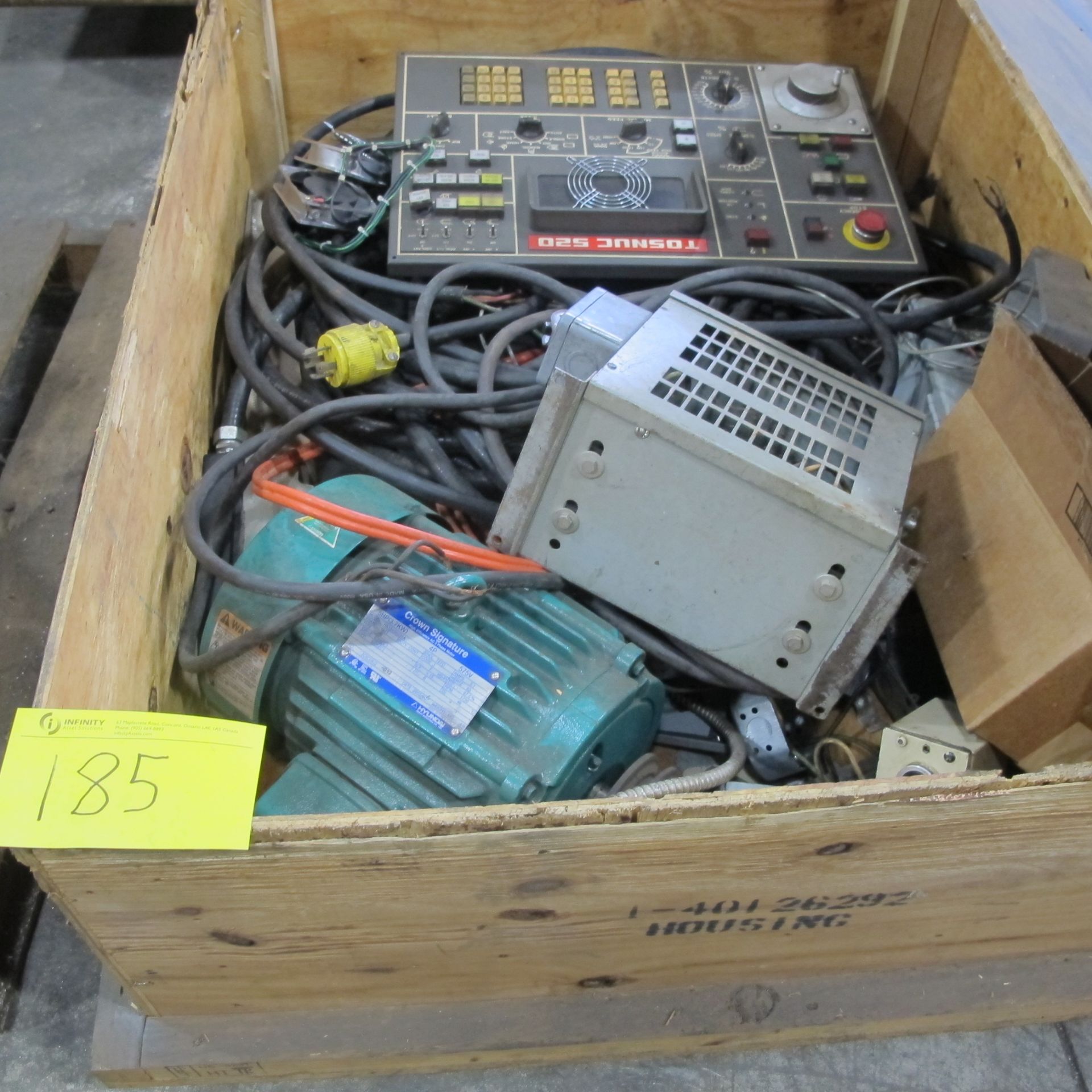 1 CRATE W/MOTORS AND ELECTRICAL PANELS AND CABLES