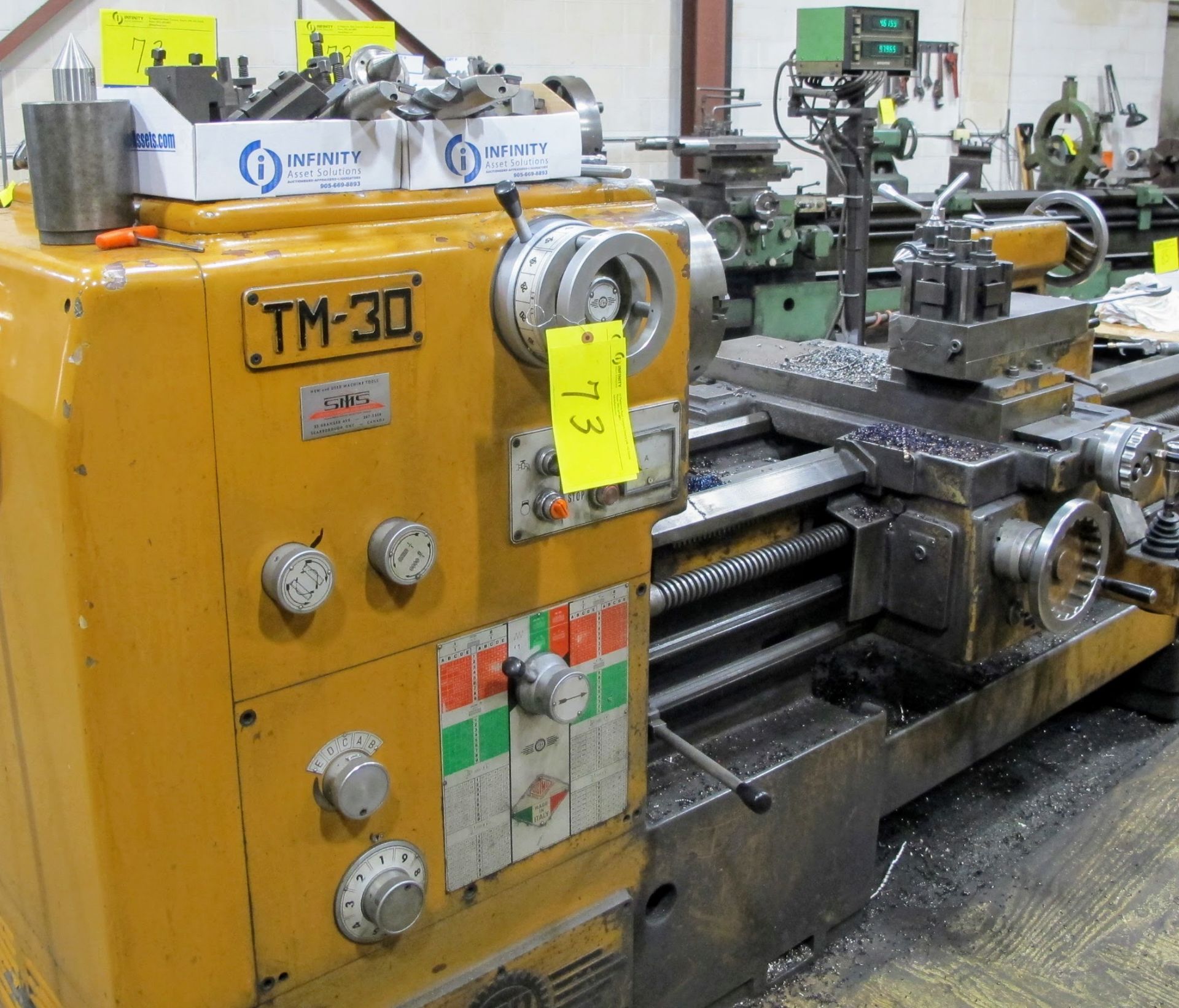 PBR TM-30 LATHE, 2-AXIS DRO, 12" 3-JAW CHUCK, 12' BED, 15 - 1,500 RPM, QUICK CHANGE TOOL HOLDER,