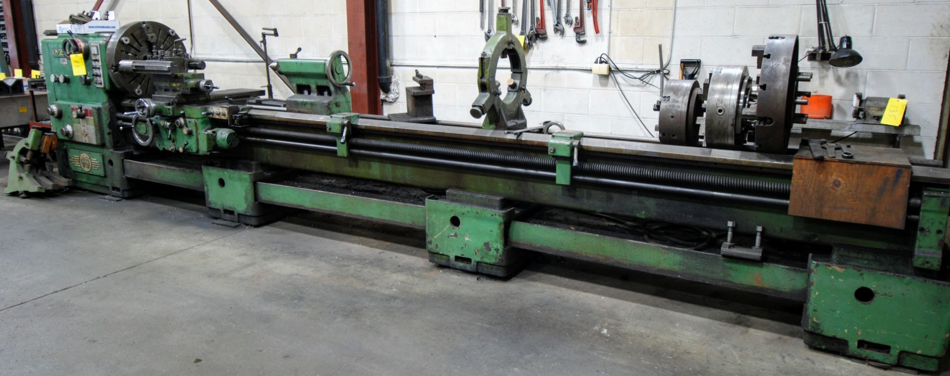 PBR TM-350 GAP BED LATHE, 24" 4-JAW CHUCK, 27-1/2", 17' BETWEEN CENTERS, 10 - 1,000 RPM, QUICK