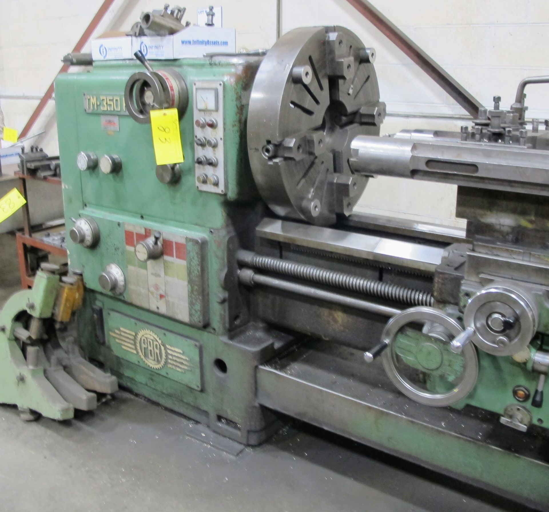 PBR TM-350 GAP BED LATHE, 24" 4-JAW CHUCK, 27-1/2", 17' BETWEEN CENTERS, 10 - 1,000 RPM, QUICK - Image 9 of 18