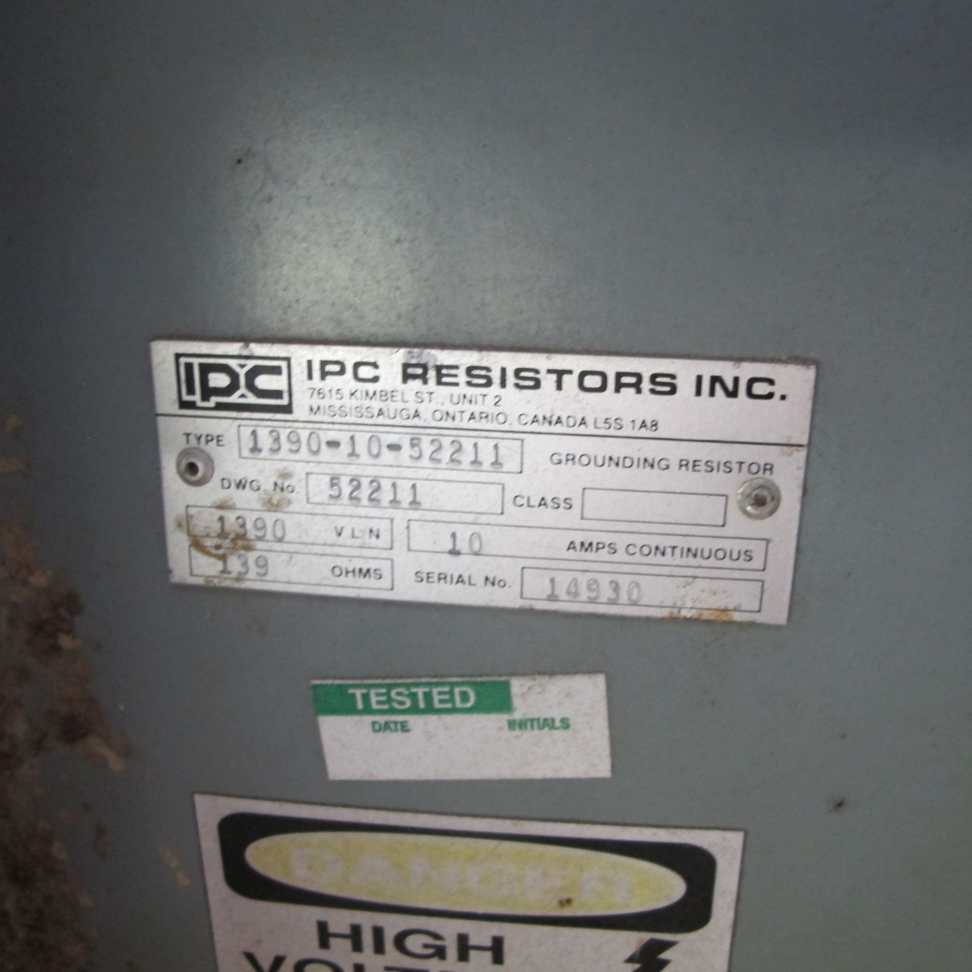 IPC RESISTORS INC. 1390-10-52211 RESISTOR, S/N 14930 (IN CRATE) - Image 2 of 2