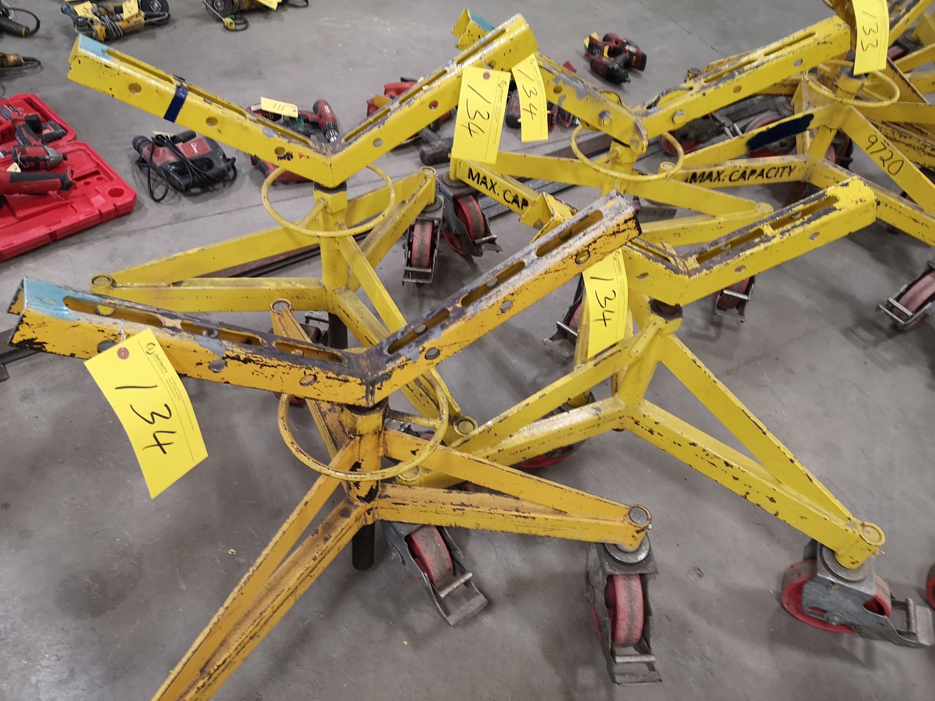 LOT OF (4) 3-WHEEL PORTABLE PIPE STANDS (LOCATED AT 1135 STELLAR DRIVE, NEWMARKET, ON)