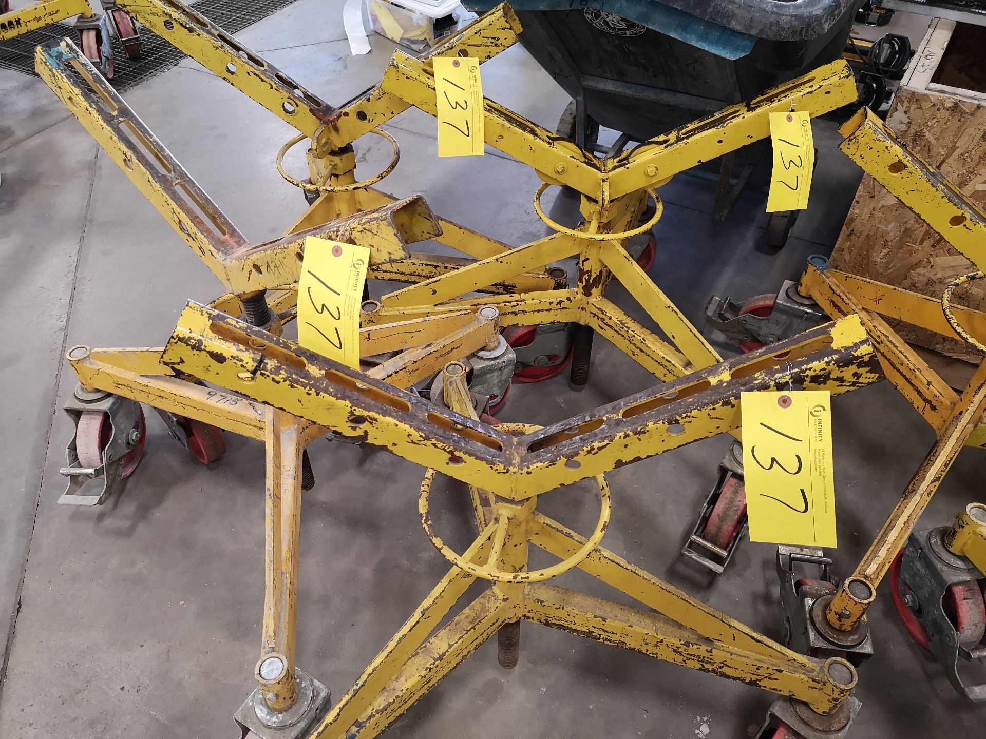 LOT OF (4) 3-WHEEL PORTABLE PIPE STANDS (LOCATED AT 1135 STELLAR DRIVE, NEWMARKET, ON)