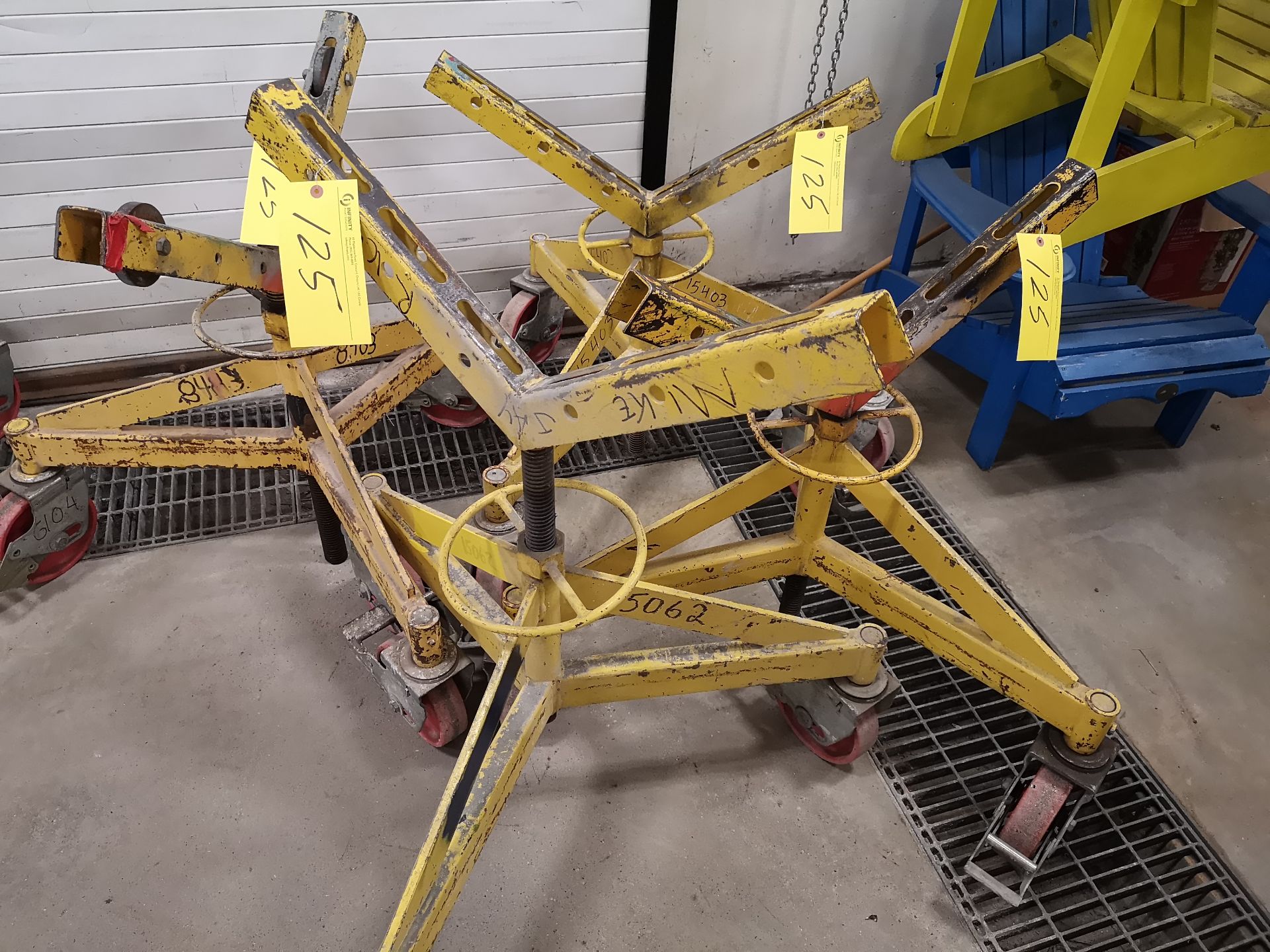 LOT OF (4) 3-WHEEL PORTABLE PIPE STANDS (LOCATED AT 1135 STELLAR DRIVE, NEWMARKET, ON)