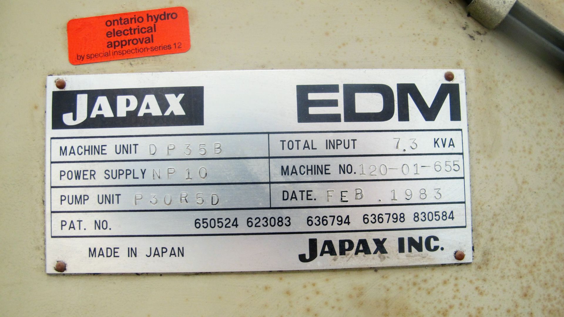 JAPAX INC DP35B EDM, NP 10 POWER SUPPLY, 21 1/2" X 33" X 13" TANK, 24" X 16 1/2" PLATE, 8 SLOT ATC - Image 11 of 12