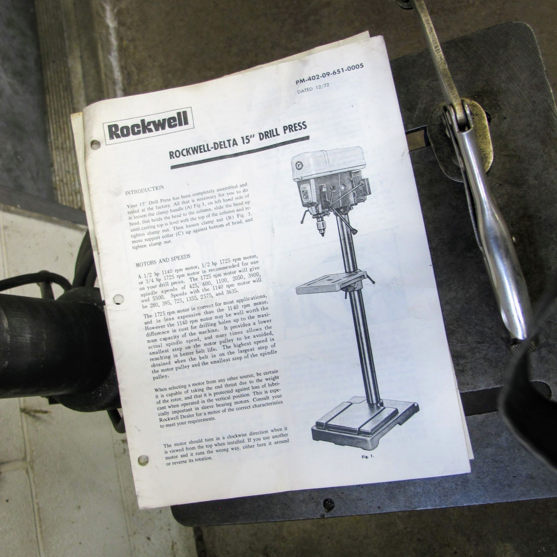 ROCKWELL 15-240 DRILL PRESS, 15", 110V - Image 4 of 4