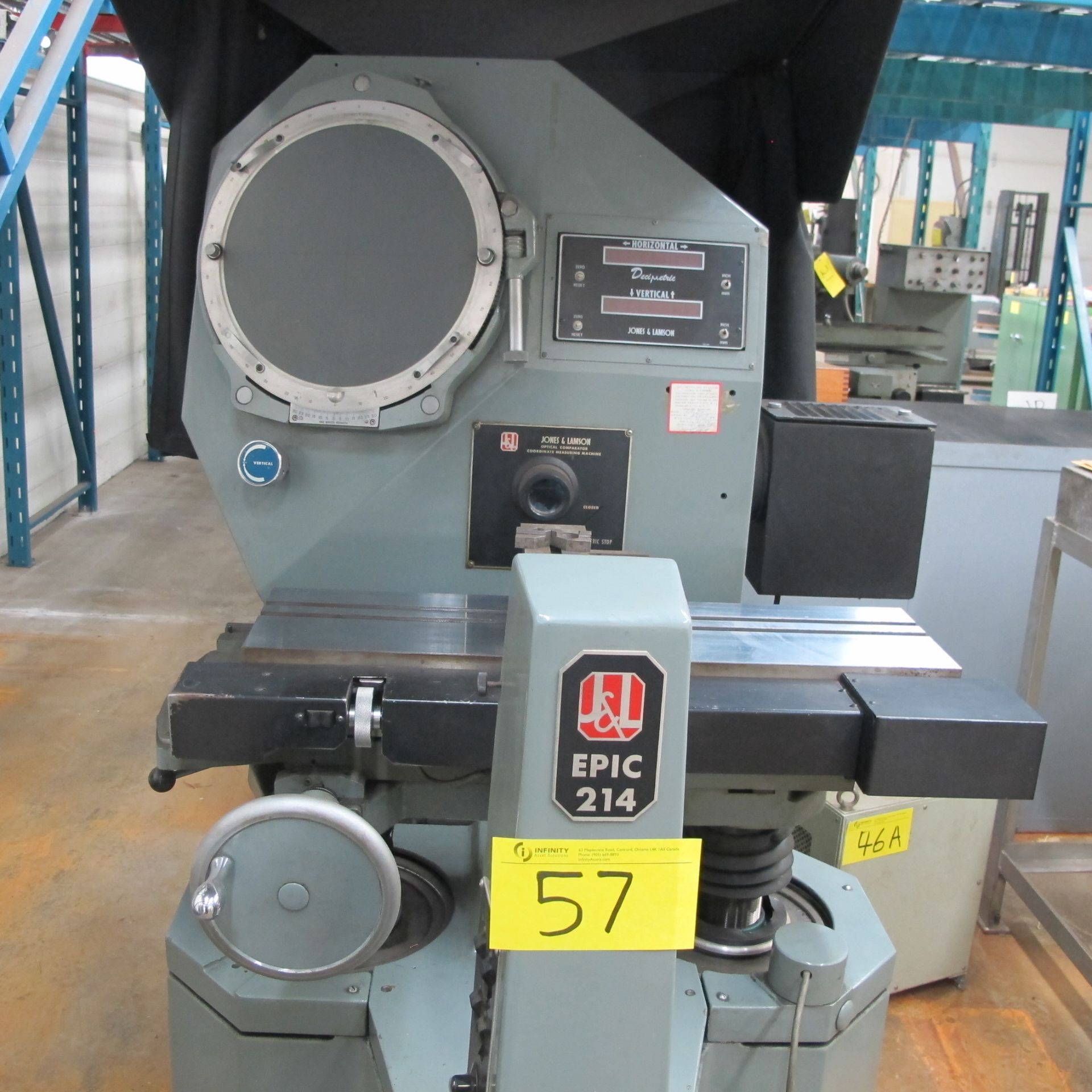 JONES + LAMSON OPTICAL COMPARATOR, EPIC 214, S/N E58014 - Image 2 of 10