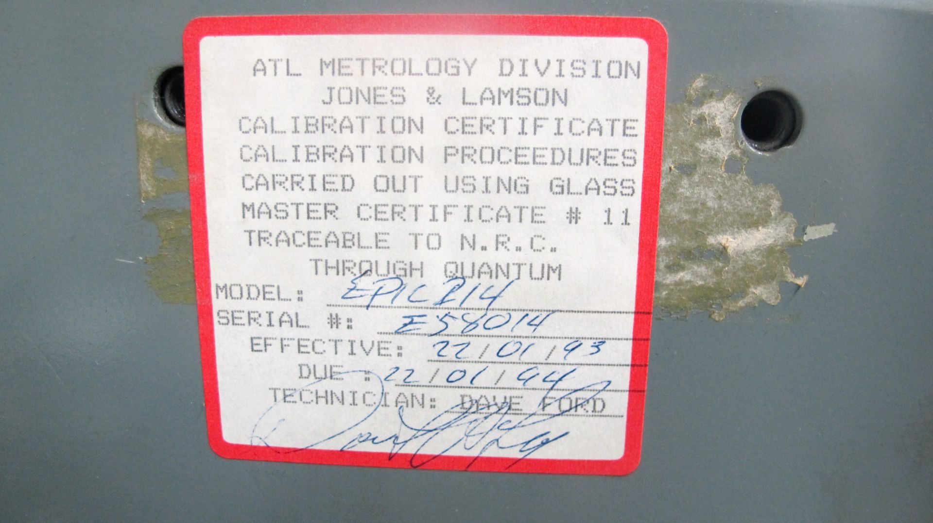 JONES + LAMSON OPTICAL COMPARATOR, EPIC 214, S/N E58014 - Image 9 of 10