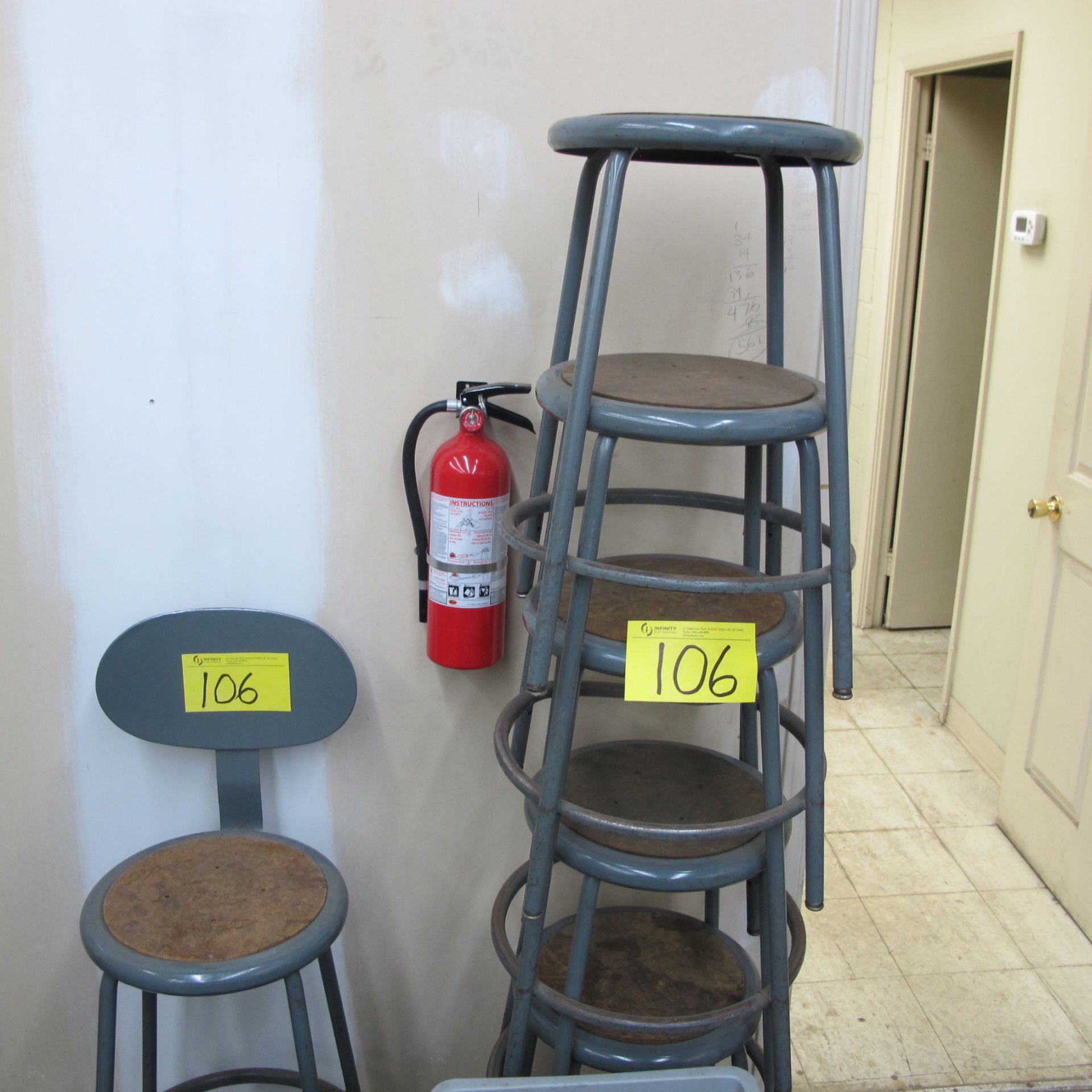 LOT OF 5 SHOP STOOLS