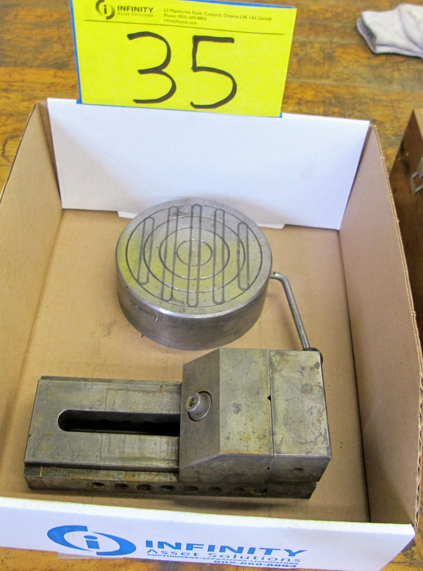 3" PRECISION VISE AND 4 1/2" DIAMETER MAGNETIC CHUCK