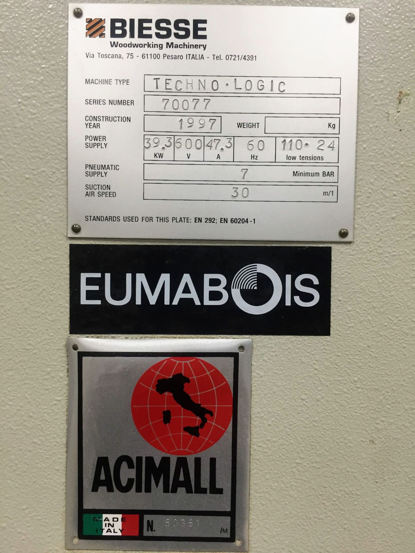 BIESSE TECHNO-LOGIC Automatic Boring Machine, s/n 70077 (Located at 115 Cidermill Avenue, Concord, - Image 2 of 5