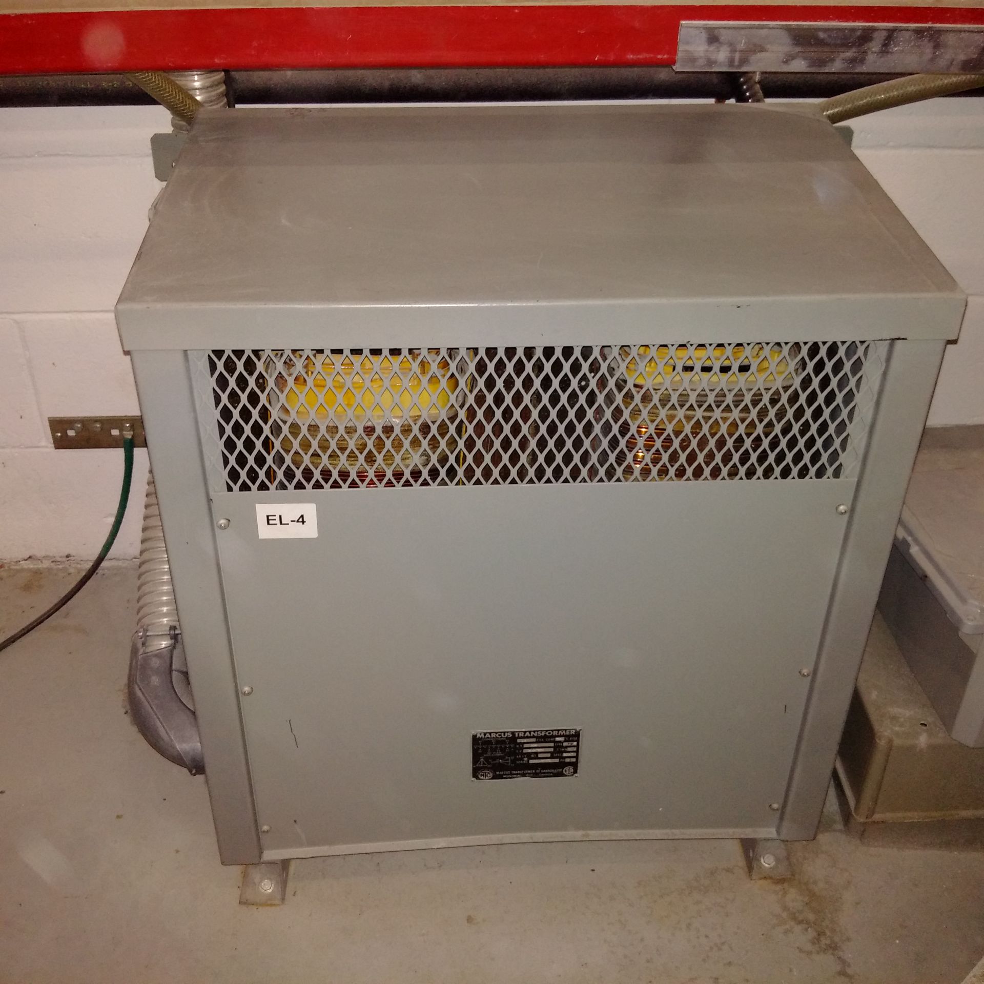 MARCUS TRANSFORMER, 45 KVA; 600 H.V.; Phases 3