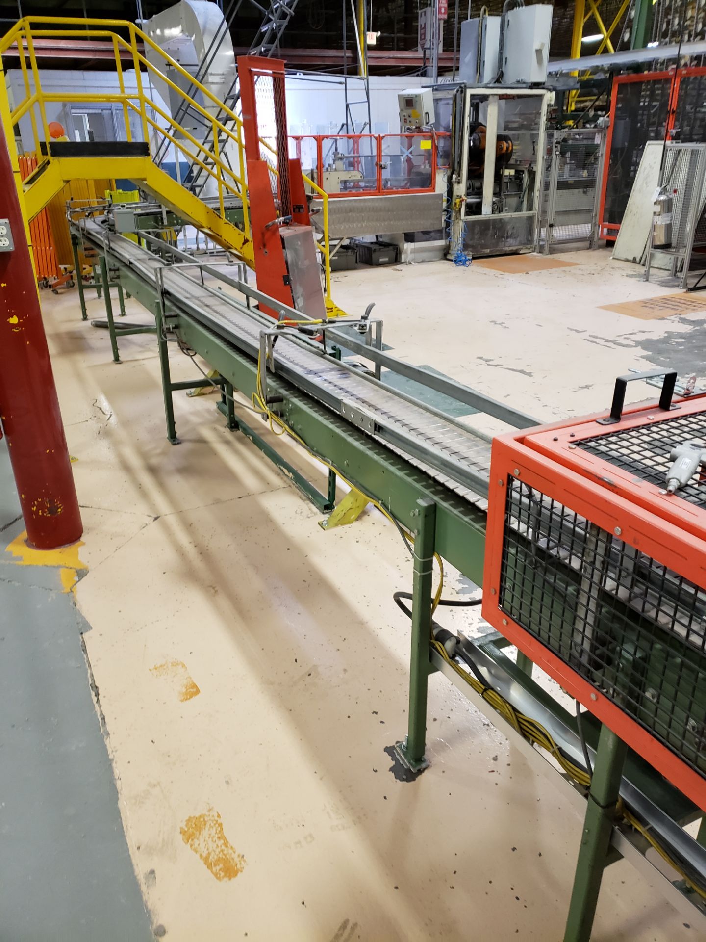 2 LANE PRODUCT CONVEYOR, 10" WIDE, 90 DEGREE 84" SHORT LEG X 304" LONG LEG (H1 SAW DISCHARGE) - Image 2 of 3