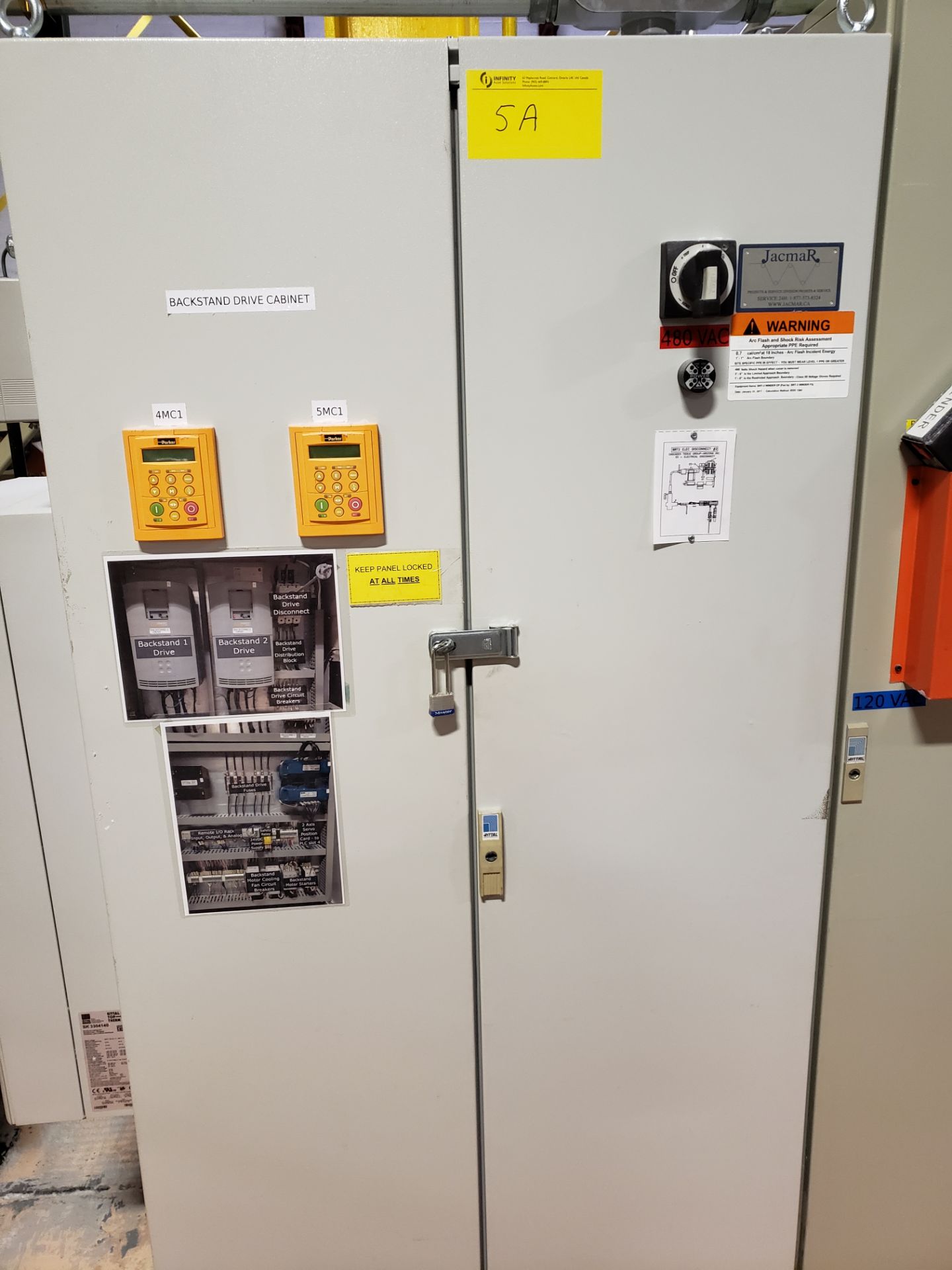 BACKSTANDS DRIVE CABINET, AND MAIN ELECTRICAL CABINET,WITH PLC AND DRIVES (B2 BACKSTAND) - Image 2 of 10