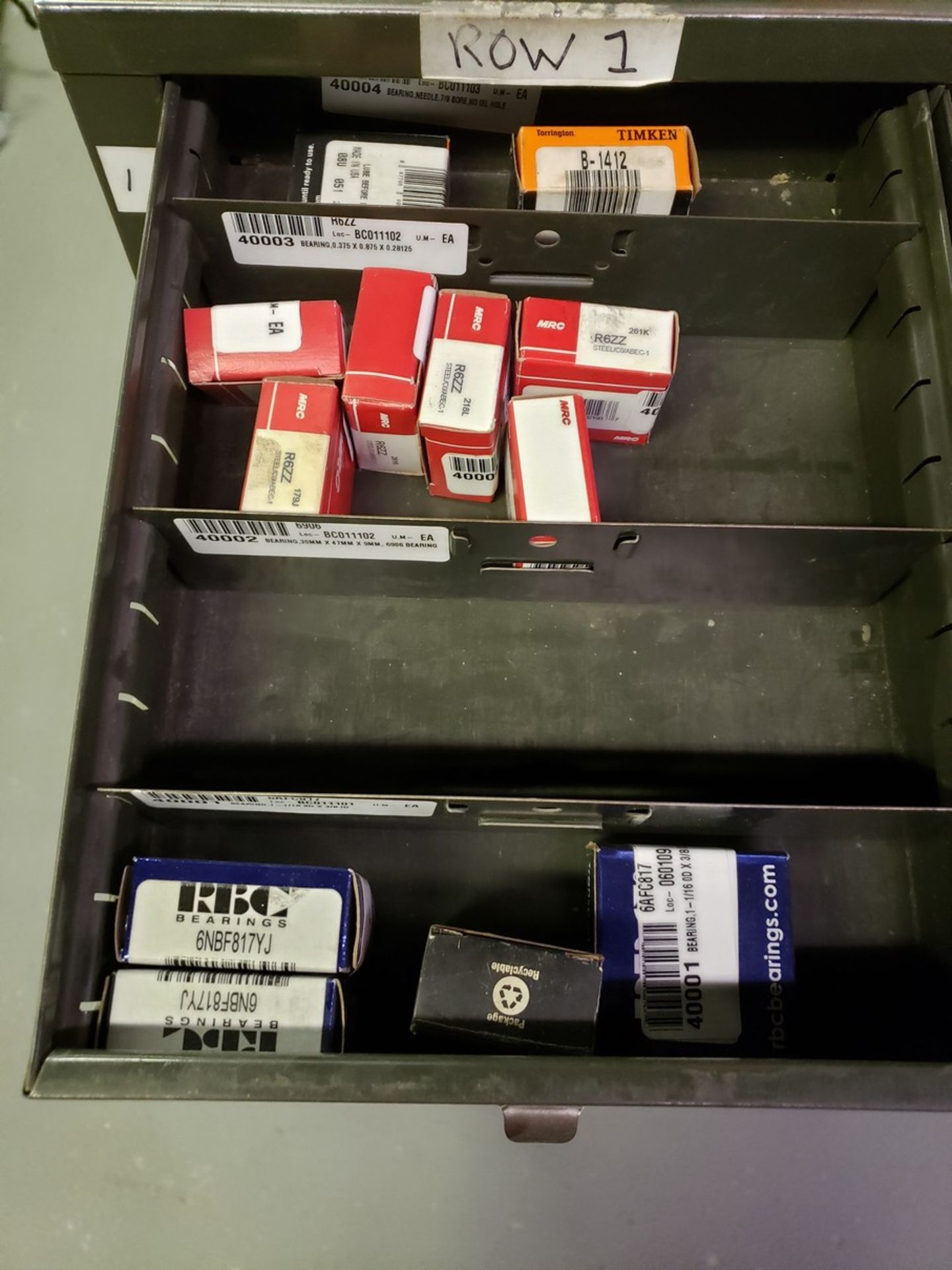 CABINET AND CONTENTS OF CABINET, BEARINGS, SKF, MRC, TIMKEN, RBC,KYK,PERCESIONBALL AND ROLLER - Image 3 of 28