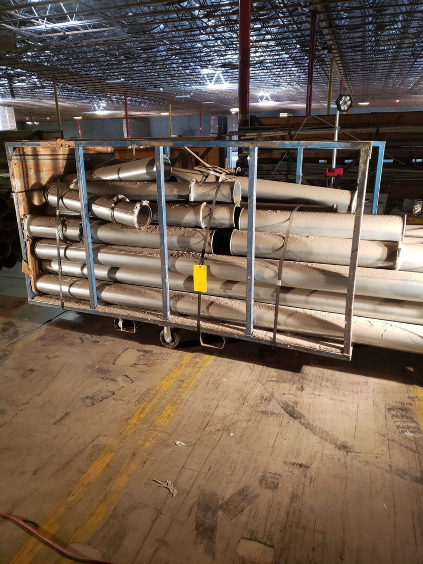 CART OF TRIM BLOWER DUCTING 6" DUCTING, STRAIGHT SECTIONS, 10' LEGENTHS AND 3'  LENGHTS, AROUND 245' - Image 5 of 5