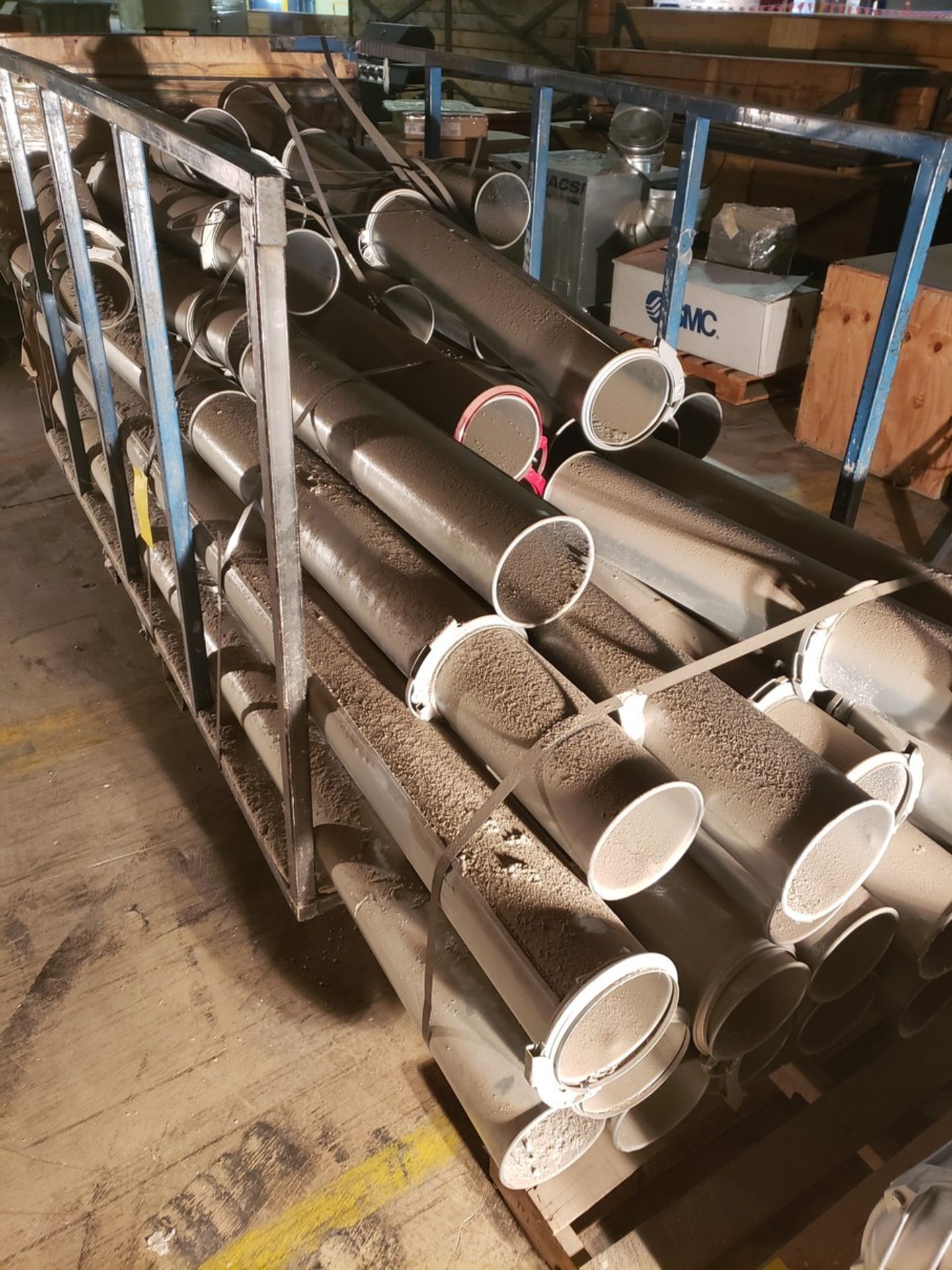 CART OF TRIM BLOWER DUCTING 6" DUCTING, STRAIGHT SECTIONS, 10' LEGENTHS AND 3'  LENGHTS, AROUND 245'