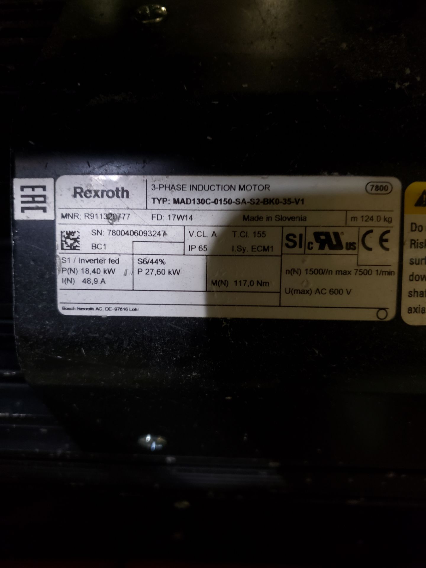 SERVO MOTORS, (5) ALLEN BRADLEY, (2)REXROTH SERVO MOTORS, NEED TO REMOVE FROM MACHINE (B2 REWINDER) - Image 2 of 9