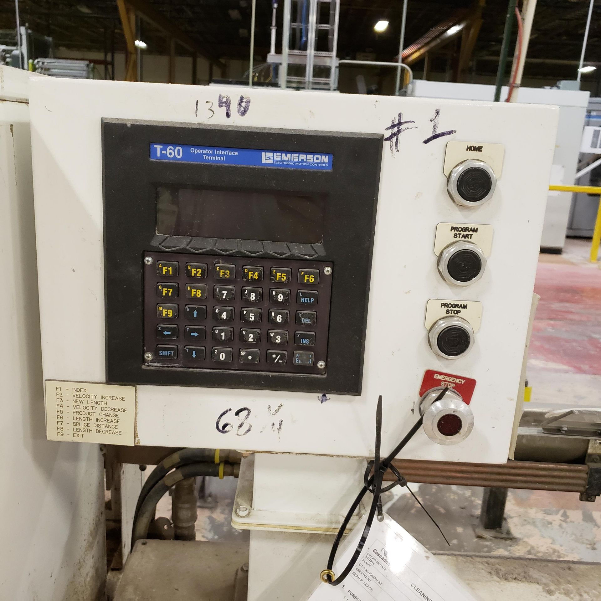 PCMC CORE WINDER, MODEL 8033, INCLUDING 2 BACK STANDS, WINDER, SAW, ROLL DOWN TABLE, ELECTRICAL - Image 12 of 20