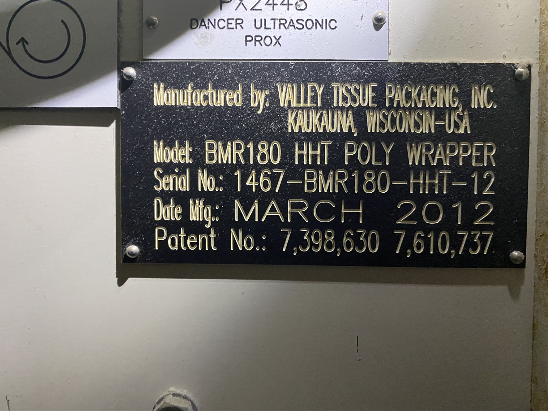 VTP Product Sealer Poly wrapper. S/N 1467-BMR180-HHT-12. Model BMR180 HHT POLY WRAPPER. 2012 - Image 9 of 9