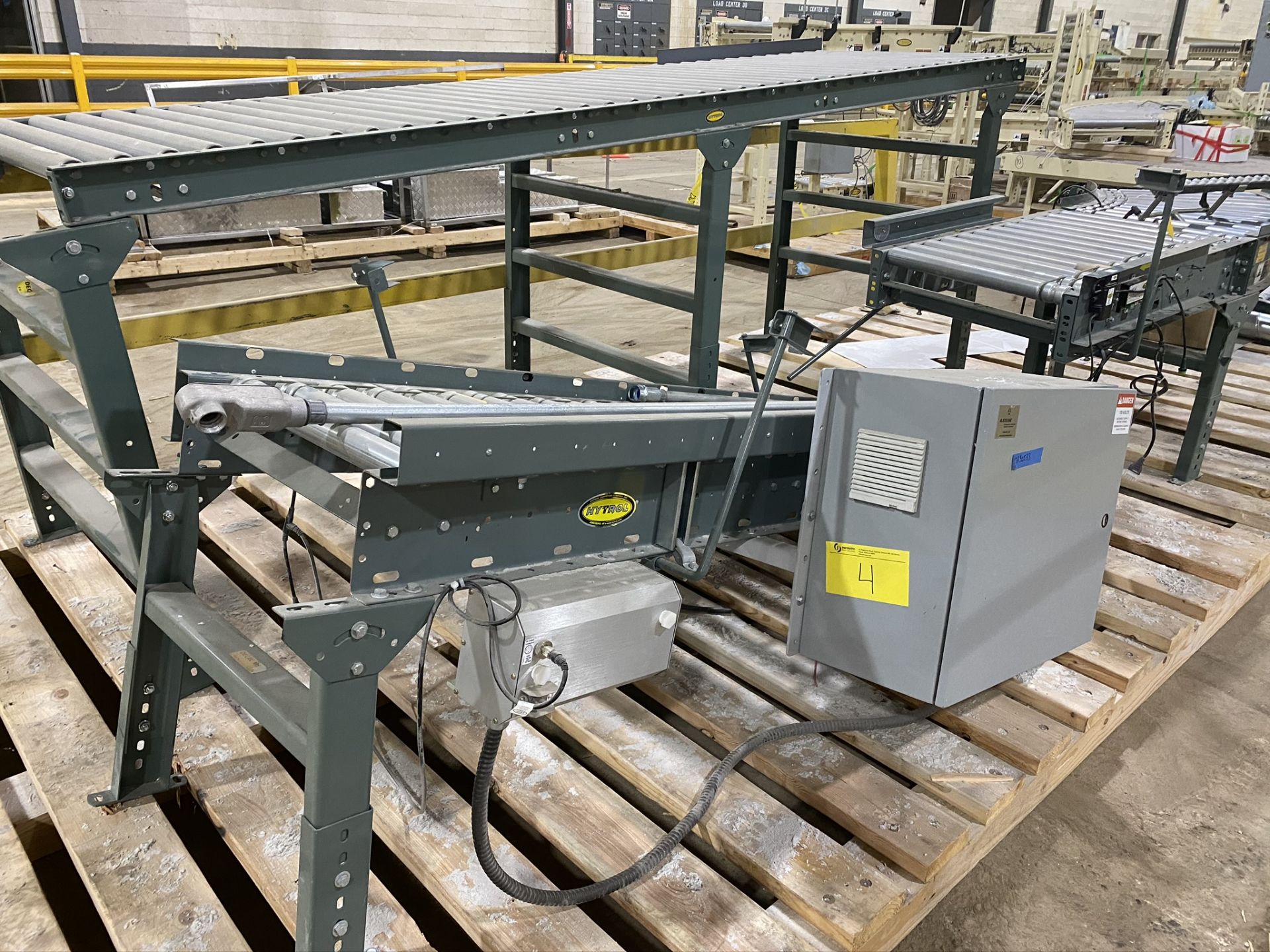 Assorted HYTROL box conveyors with electrical box. (P3)